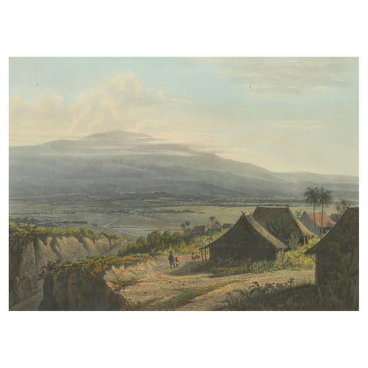 Highland Landscape in the Bantam Residency – Java Lithograph, Published 1872