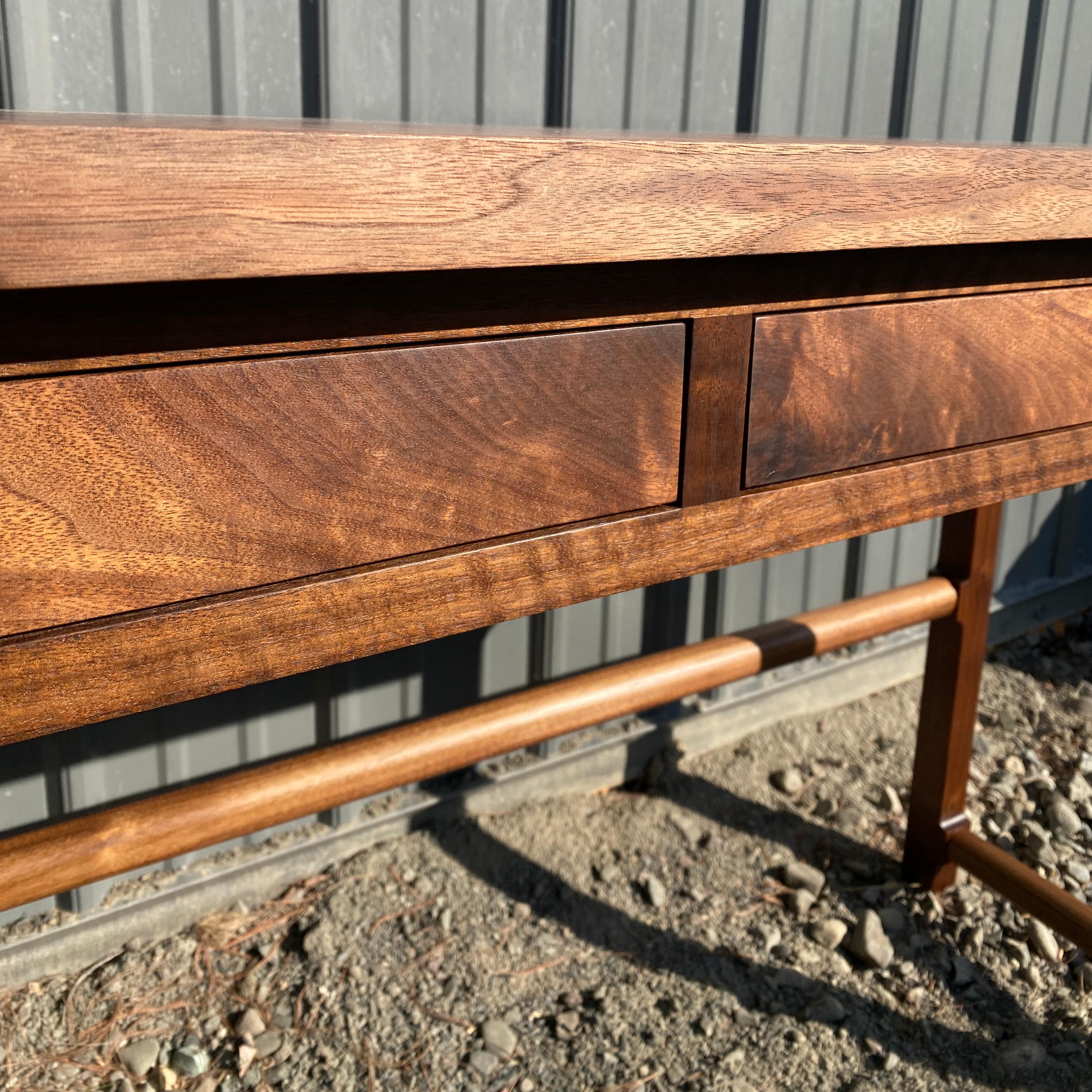 Highland Mid-Century Style Walnut Desk by New York Heartwoods For Sale 2