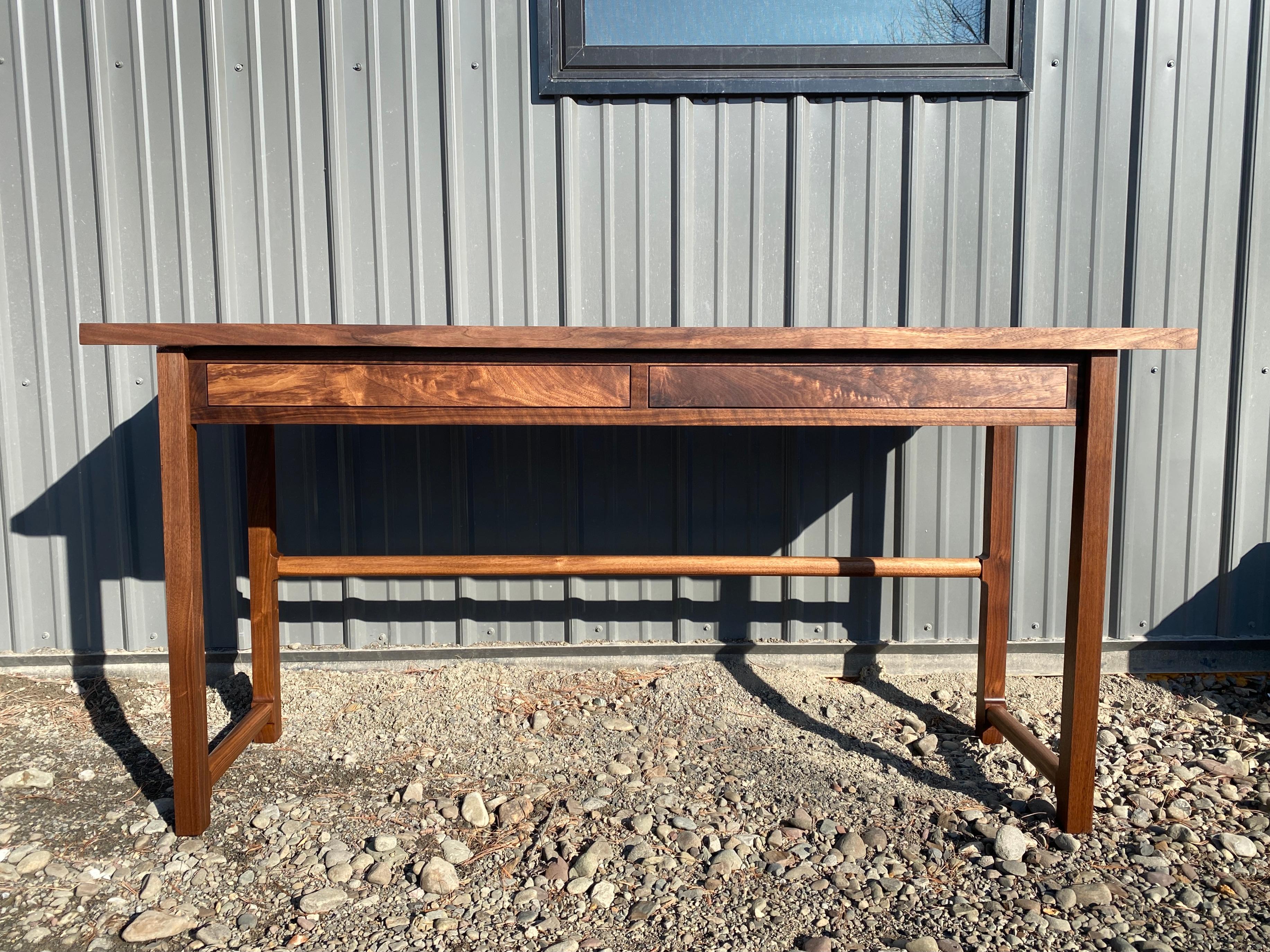 Highland Mid-Century Style Walnut Desk by New York Heartwoods For Sale 1