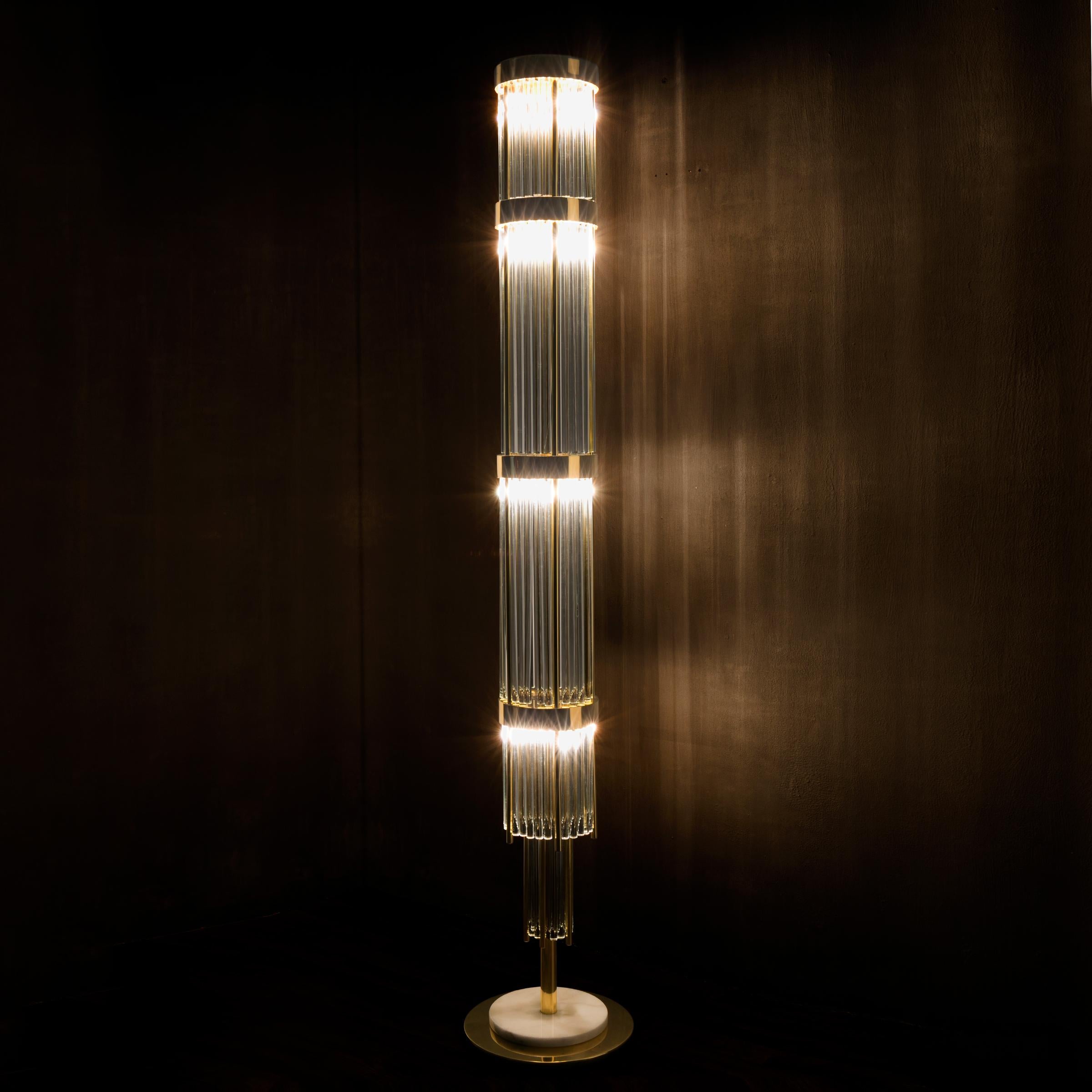 Contemporary Highlight Brass Floor Lamp For Sale