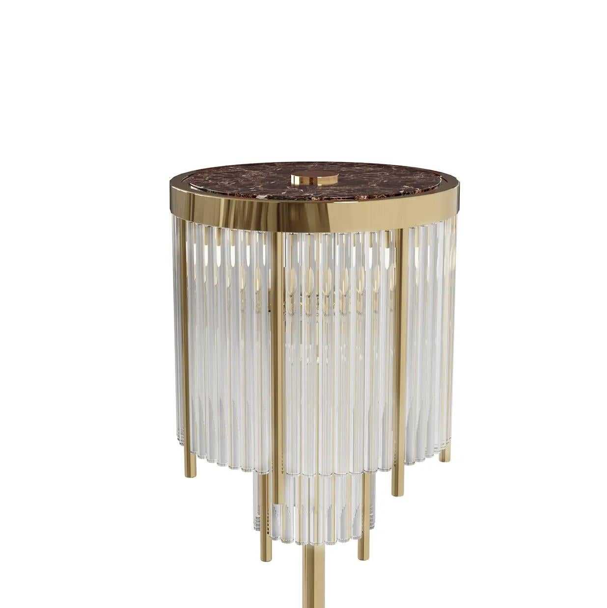 Portuguese Highlight Brass Medium Table Lamp For Sale
