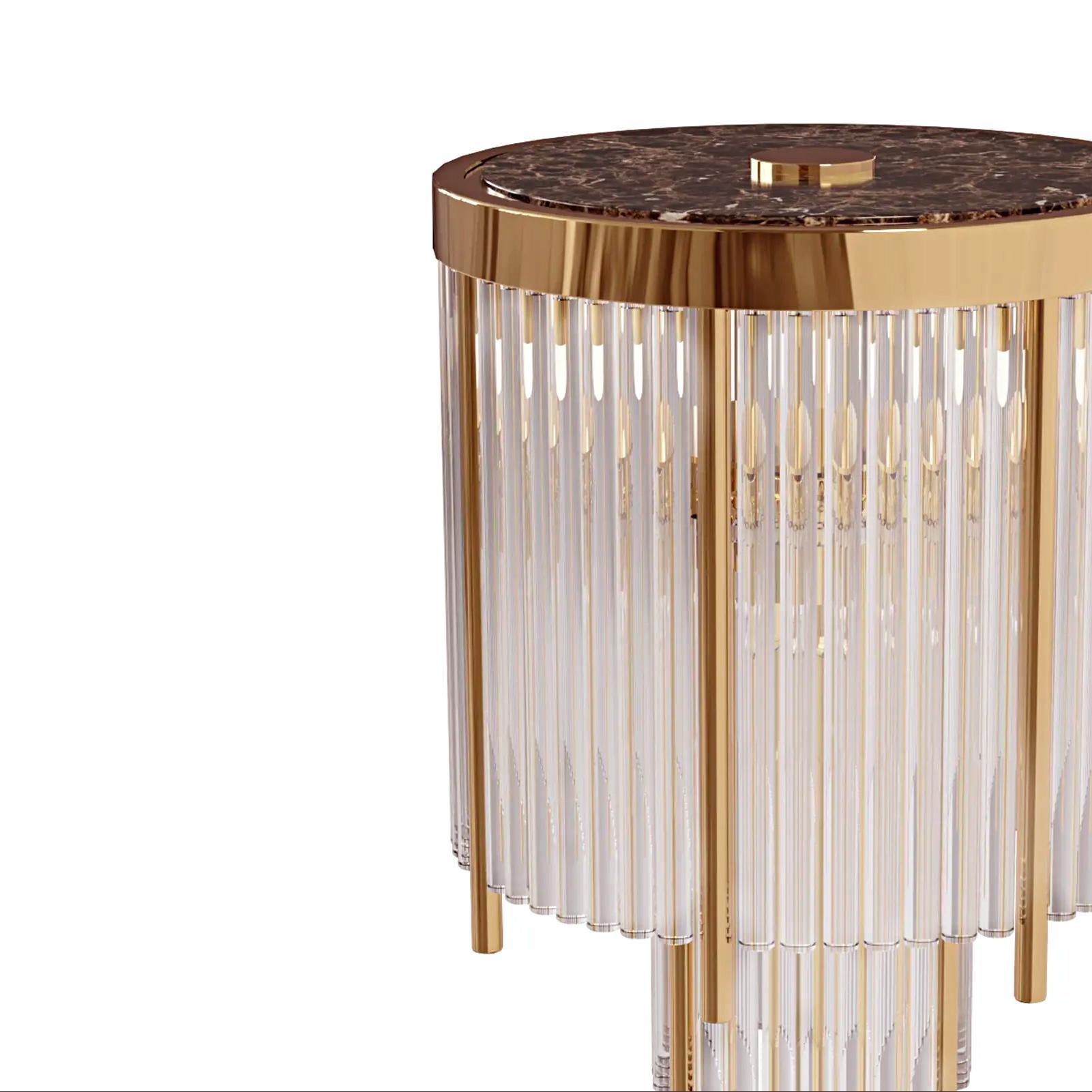 Plated Highlight Brass Medium Table Lamp For Sale