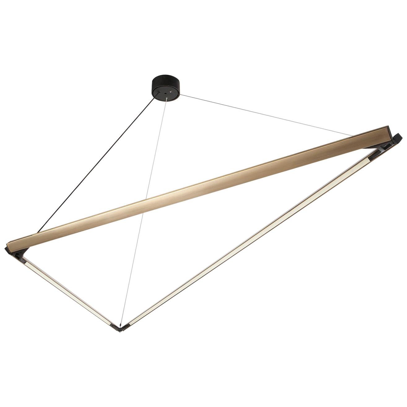 Highline 3D_01, Brass Geometric Sculptural Led Pendant Light For Sale