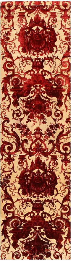 Highly Artistic And Rare Antique European Silk and Velvet Textile 2'2" x 7'11"