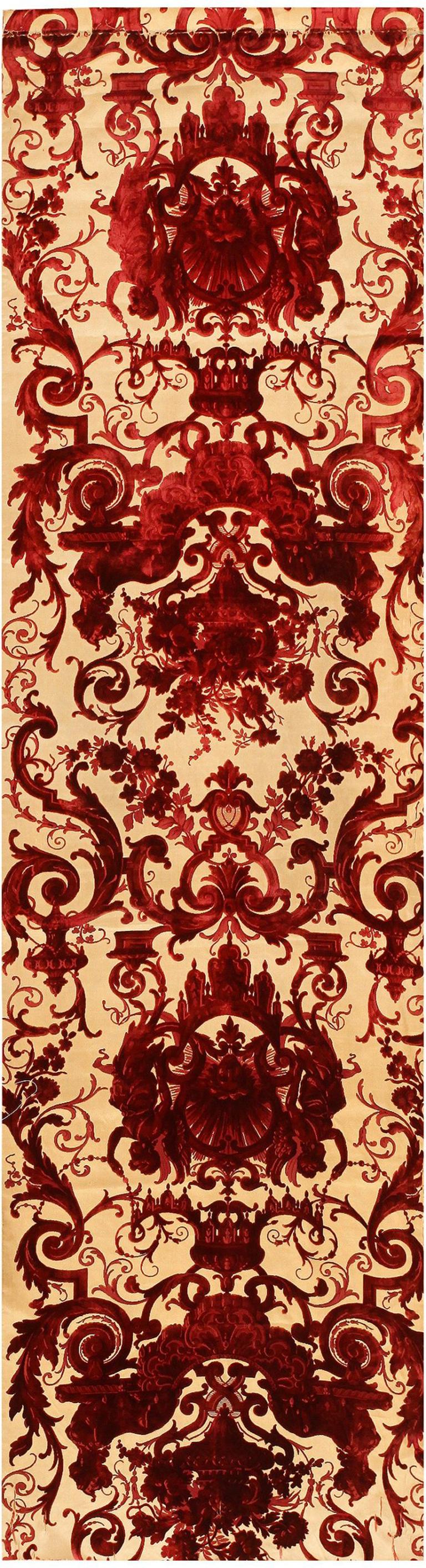 Hand-Knotted Highly Artistic And Rare Antique European Silk and Velvet Textile 2'2