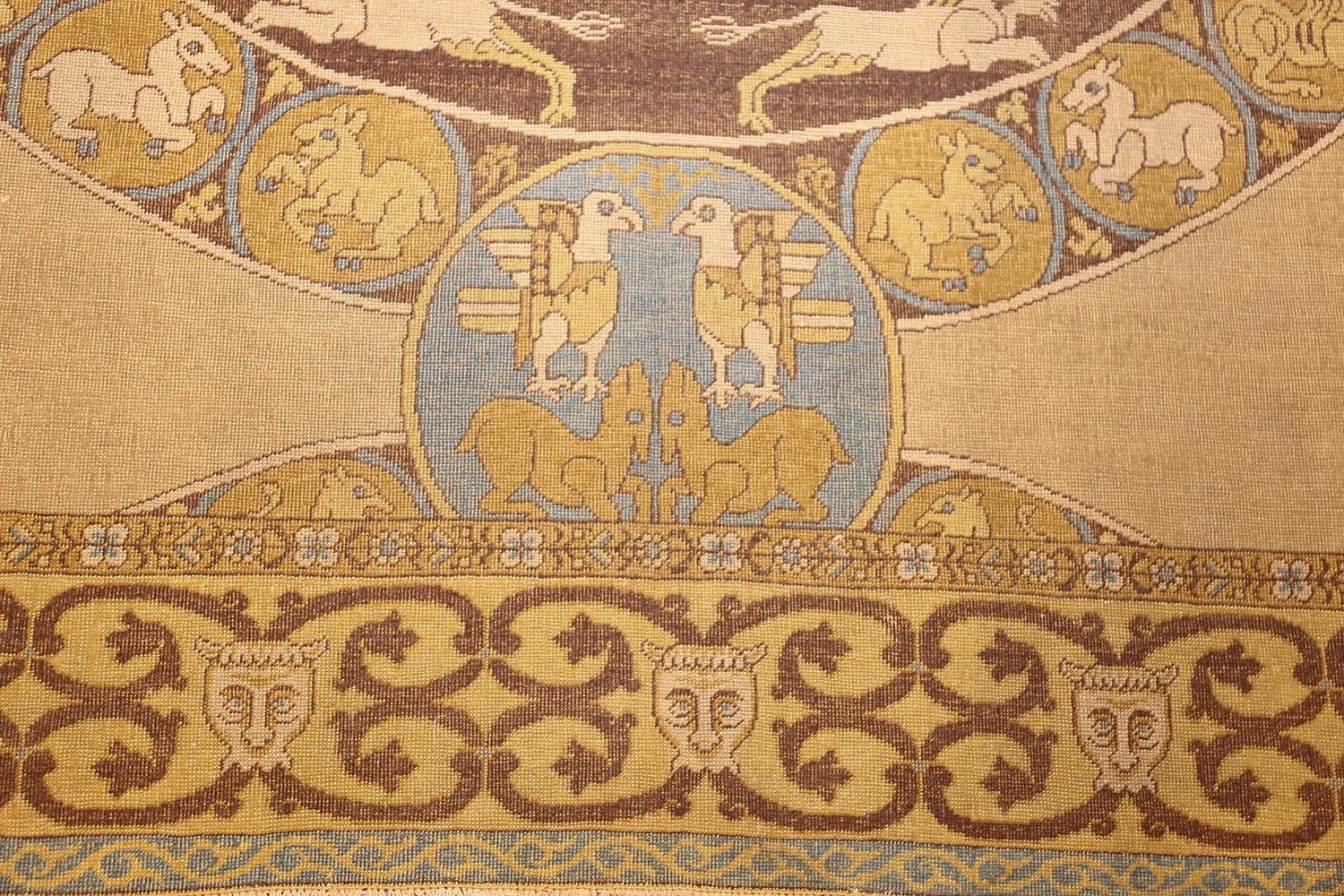 Tribal Nazmiyal Collection Antique Safavid Pictorial Turkish Tuduc Rug 6'4