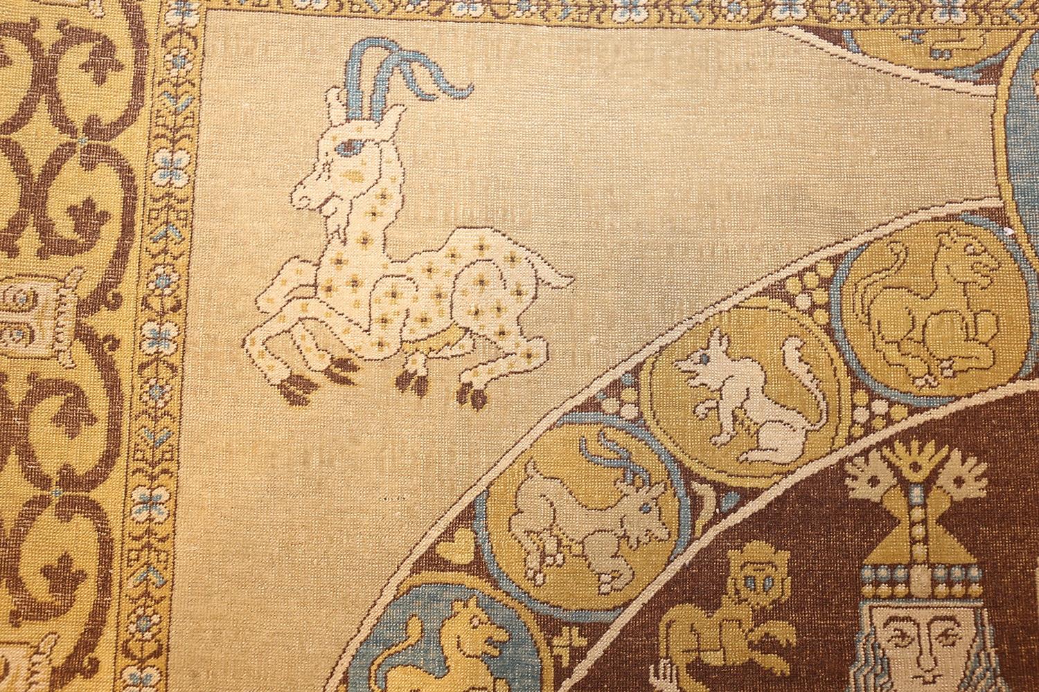 Hand-Knotted Nazmiyal Collection Antique Safavid Pictorial Turkish Tuduc Rug 6'4
