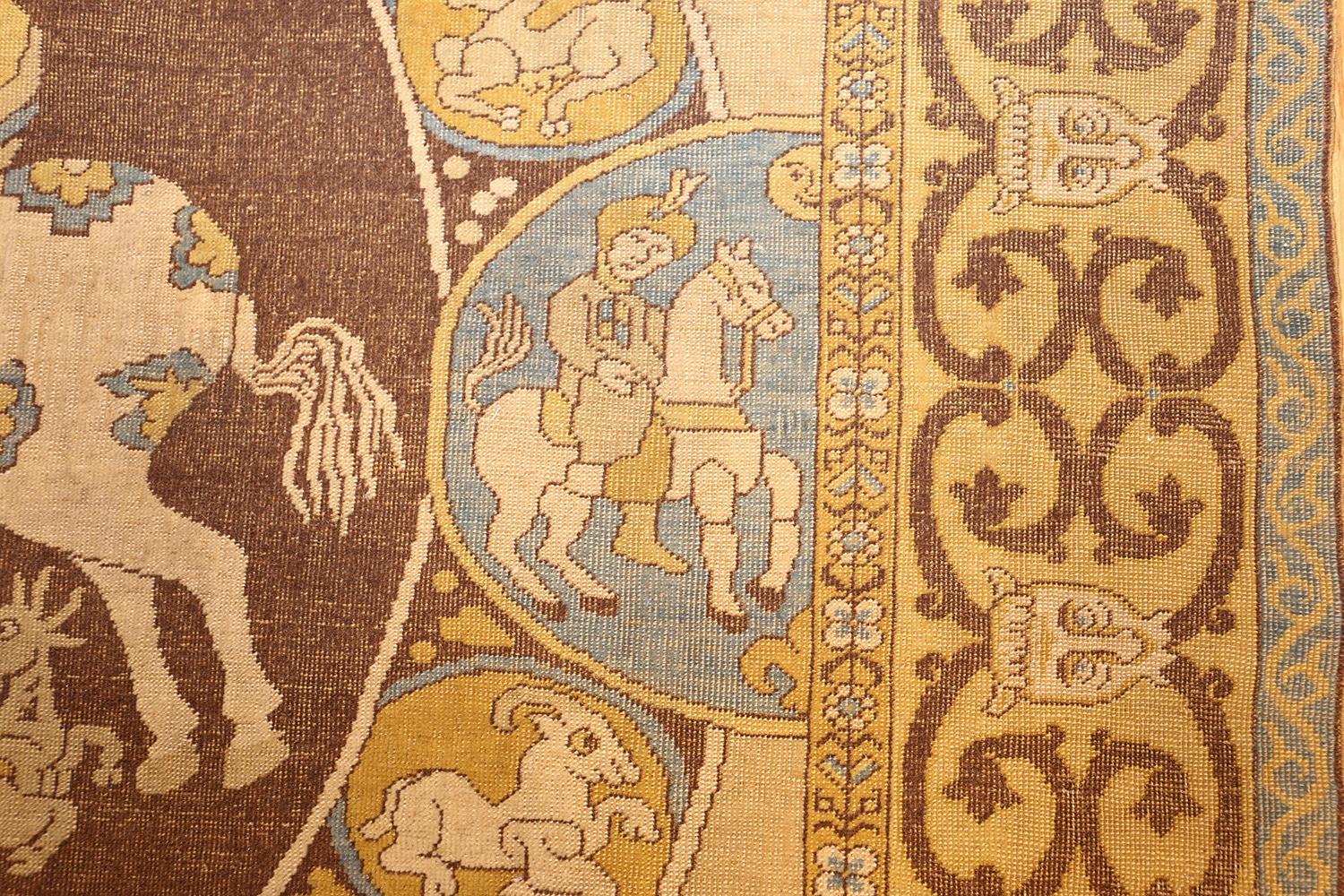 Nazmiyal Collection Antique Safavid Pictorial Turkish Tuduc Rug 6'4