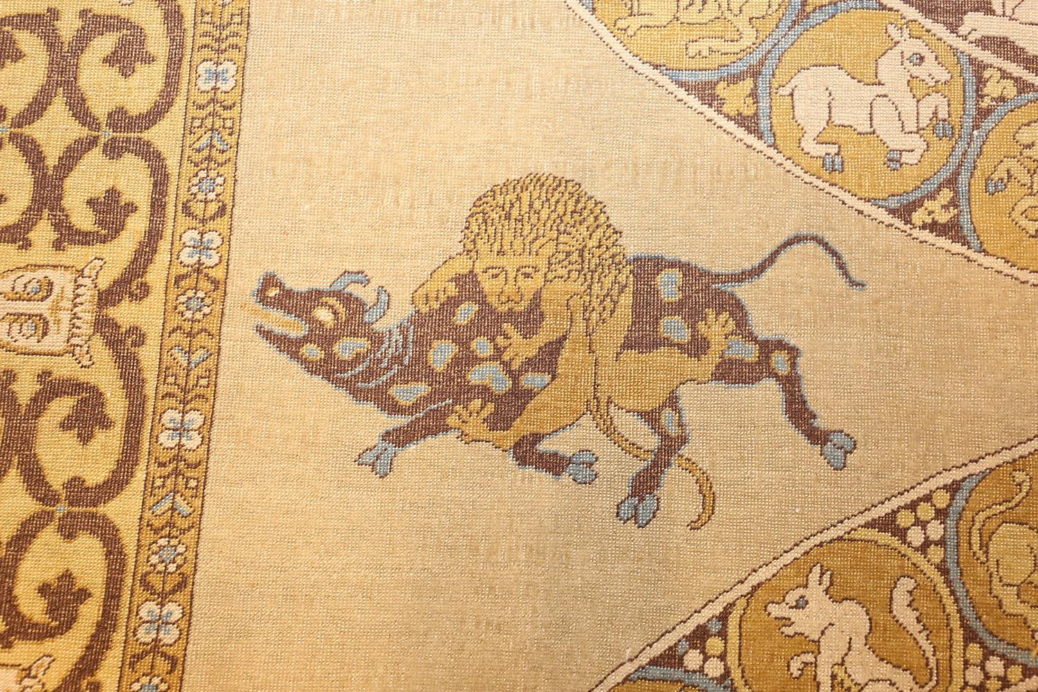 Wool Nazmiyal Collection Antique Safavid Pictorial Turkish Tuduc Rug 6'4