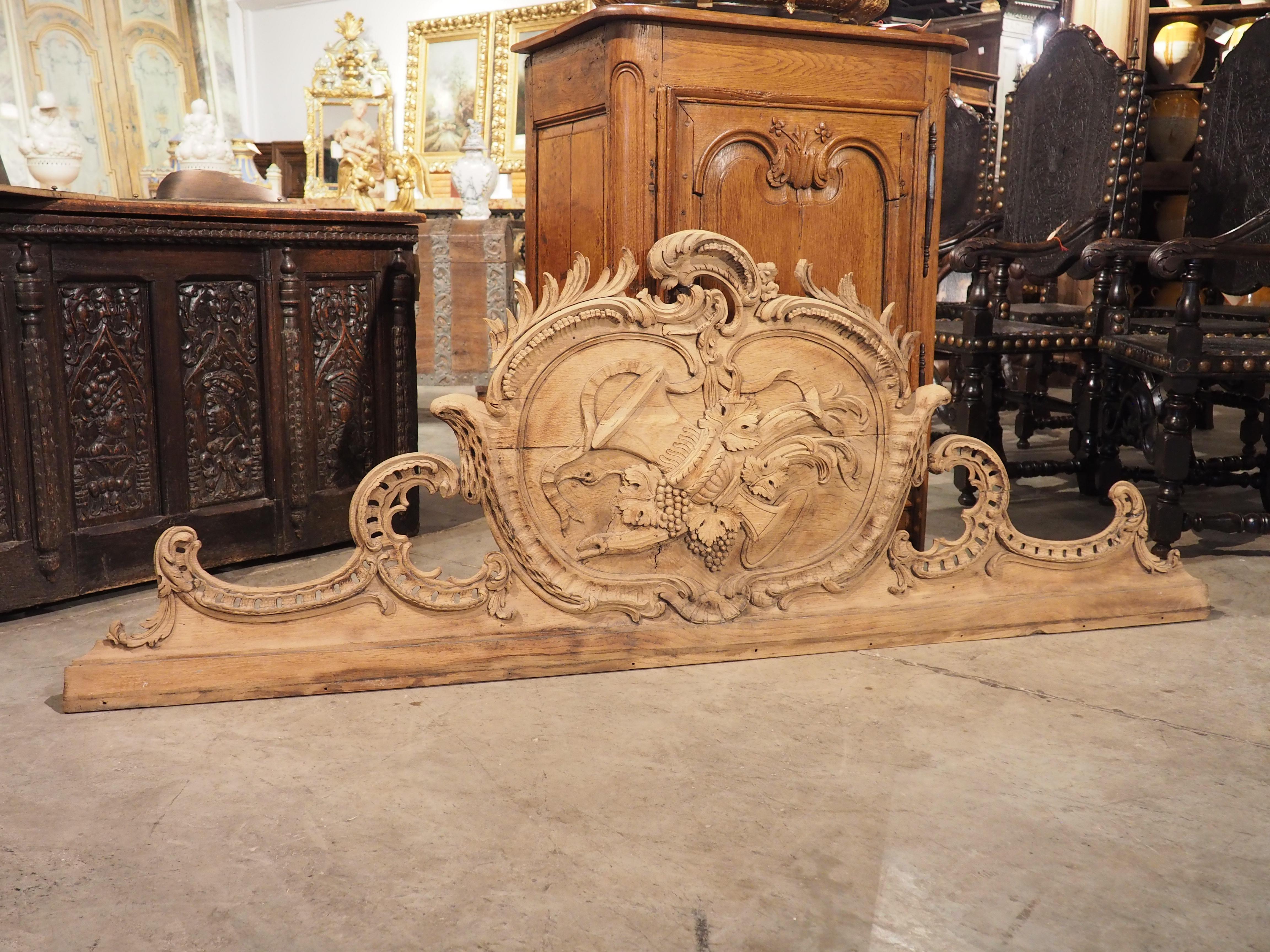 French Highly Carved 18th Century Rocaille Overdoor from France For Sale
