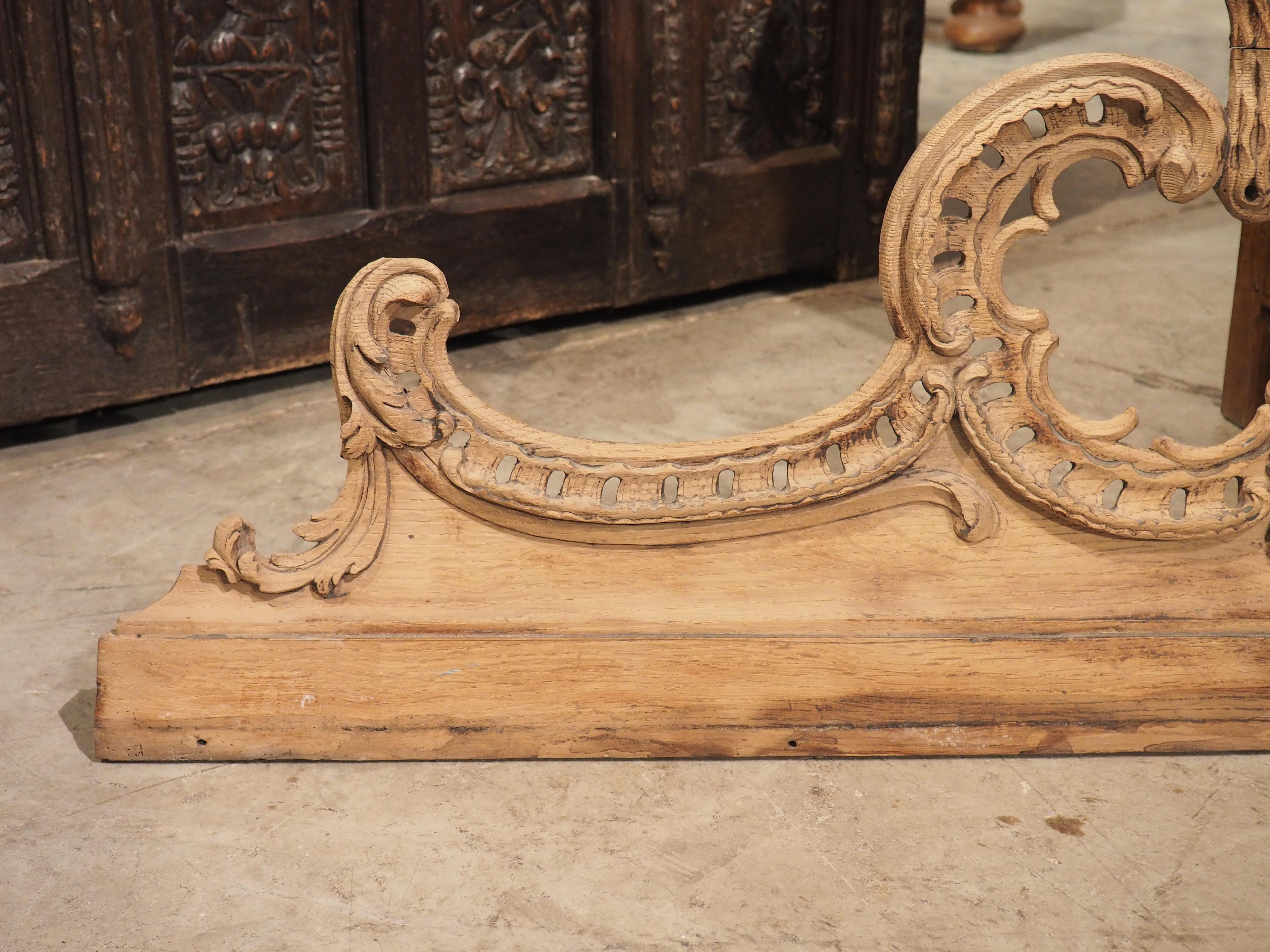 Bleached Highly Carved 18th Century Rocaille Overdoor from France For Sale
