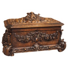 Highly Carved Antique French Coffret, Circa 1875
