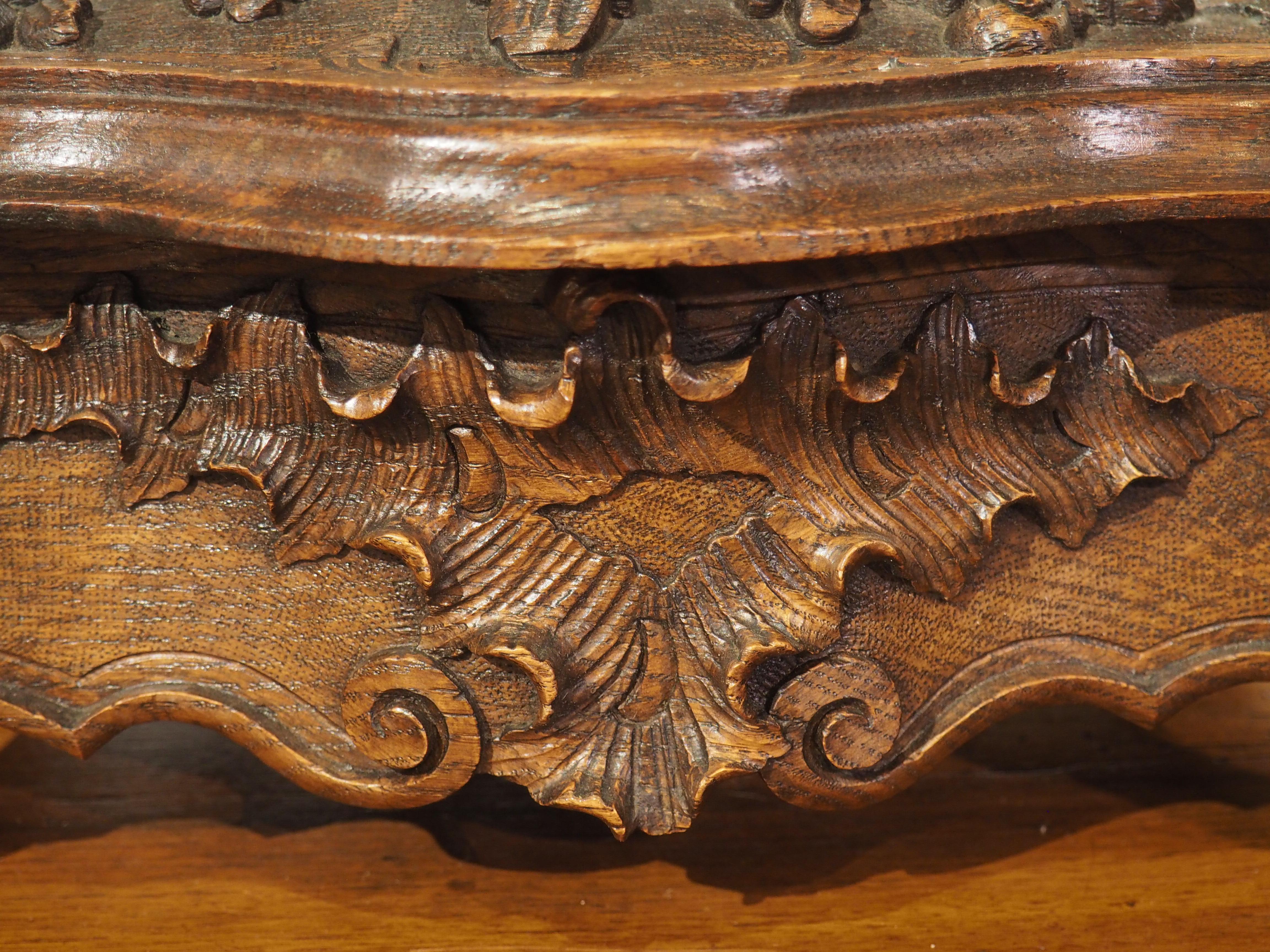 Highly Carved Antique French Oak Jewelry Box, Circa 1880 4
