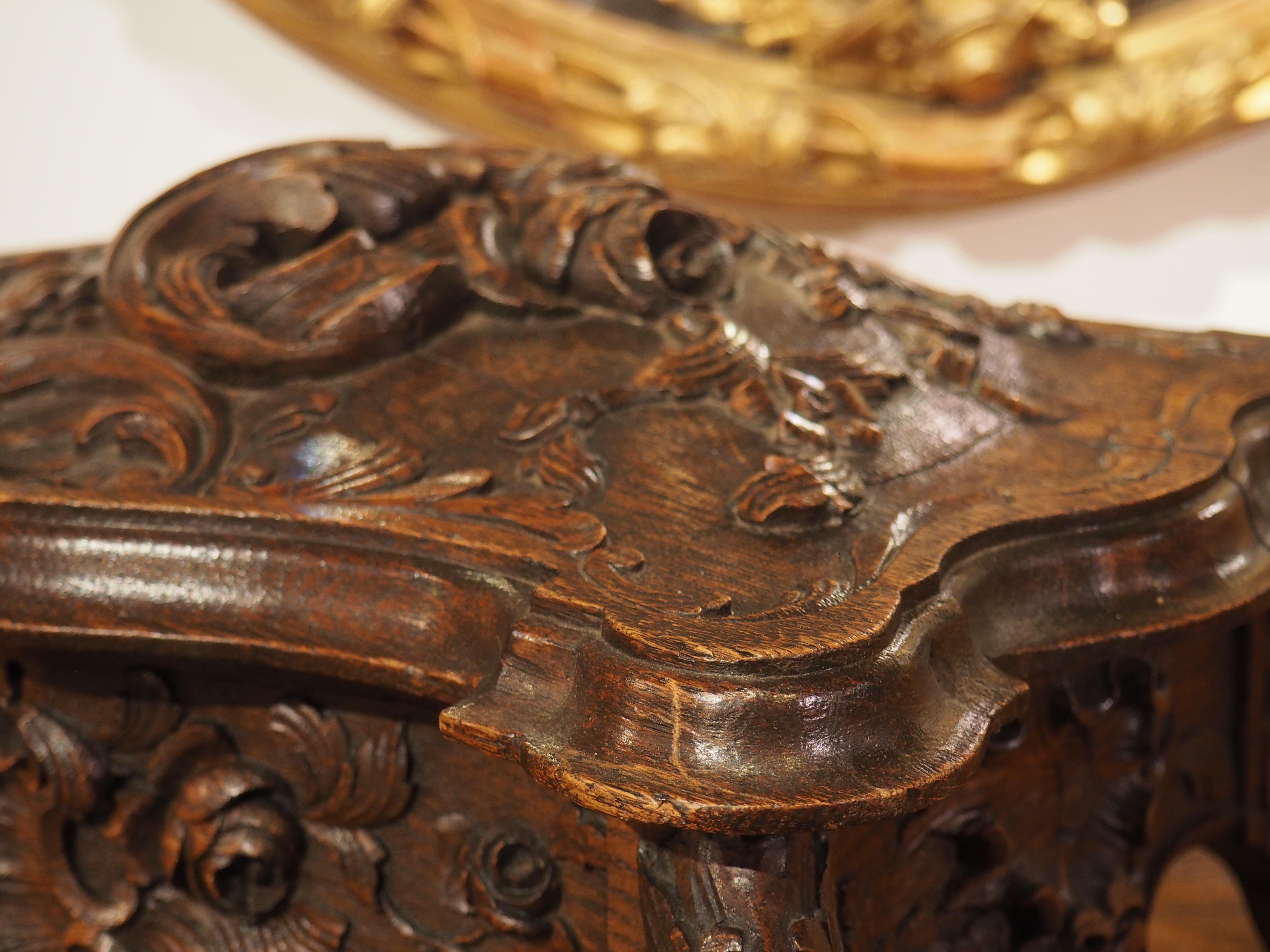 Highly Carved Antique French Oak Jewelry Box, Circa 1880 8