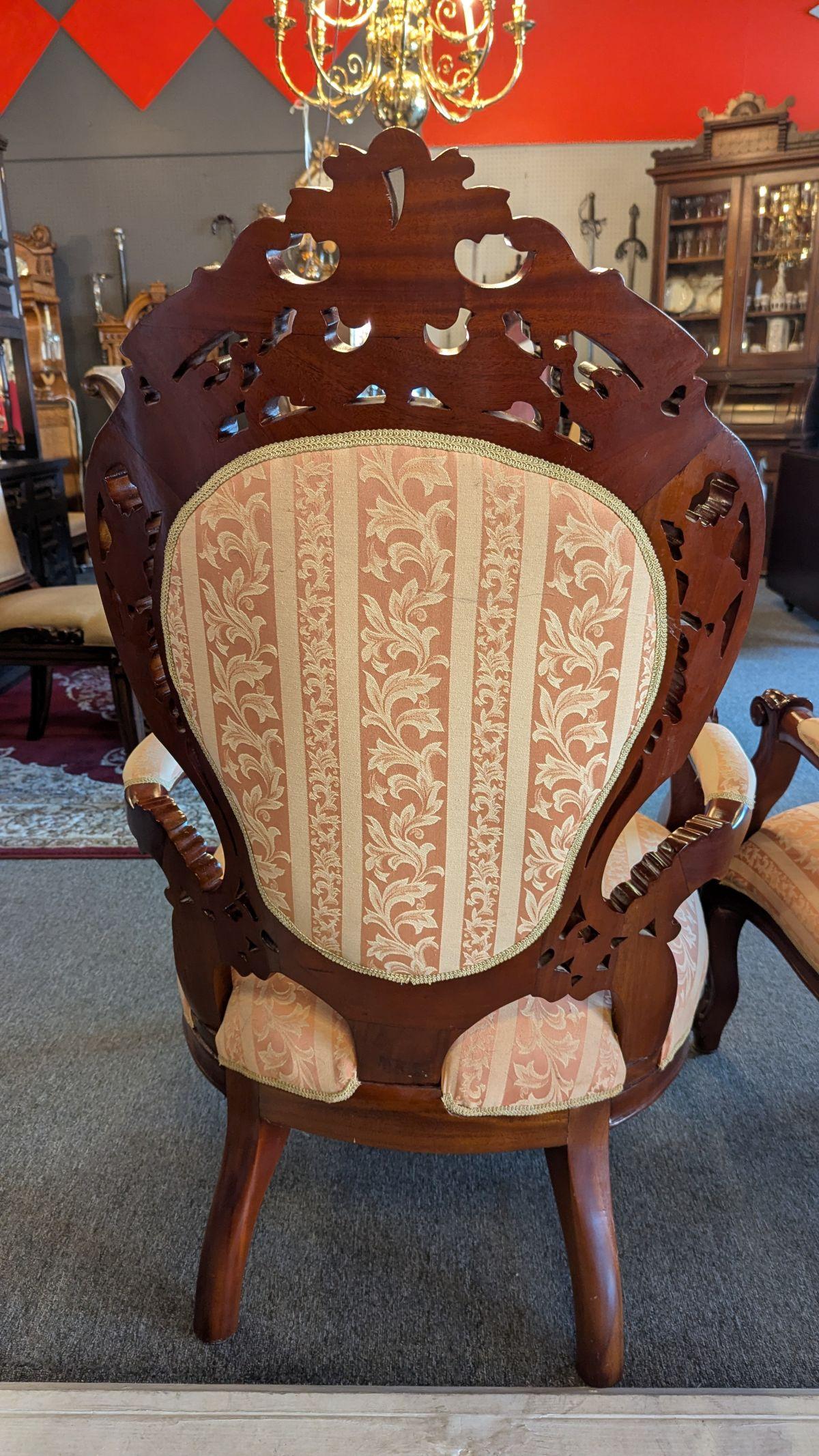 Highly Carved Chair pair For Sale 3