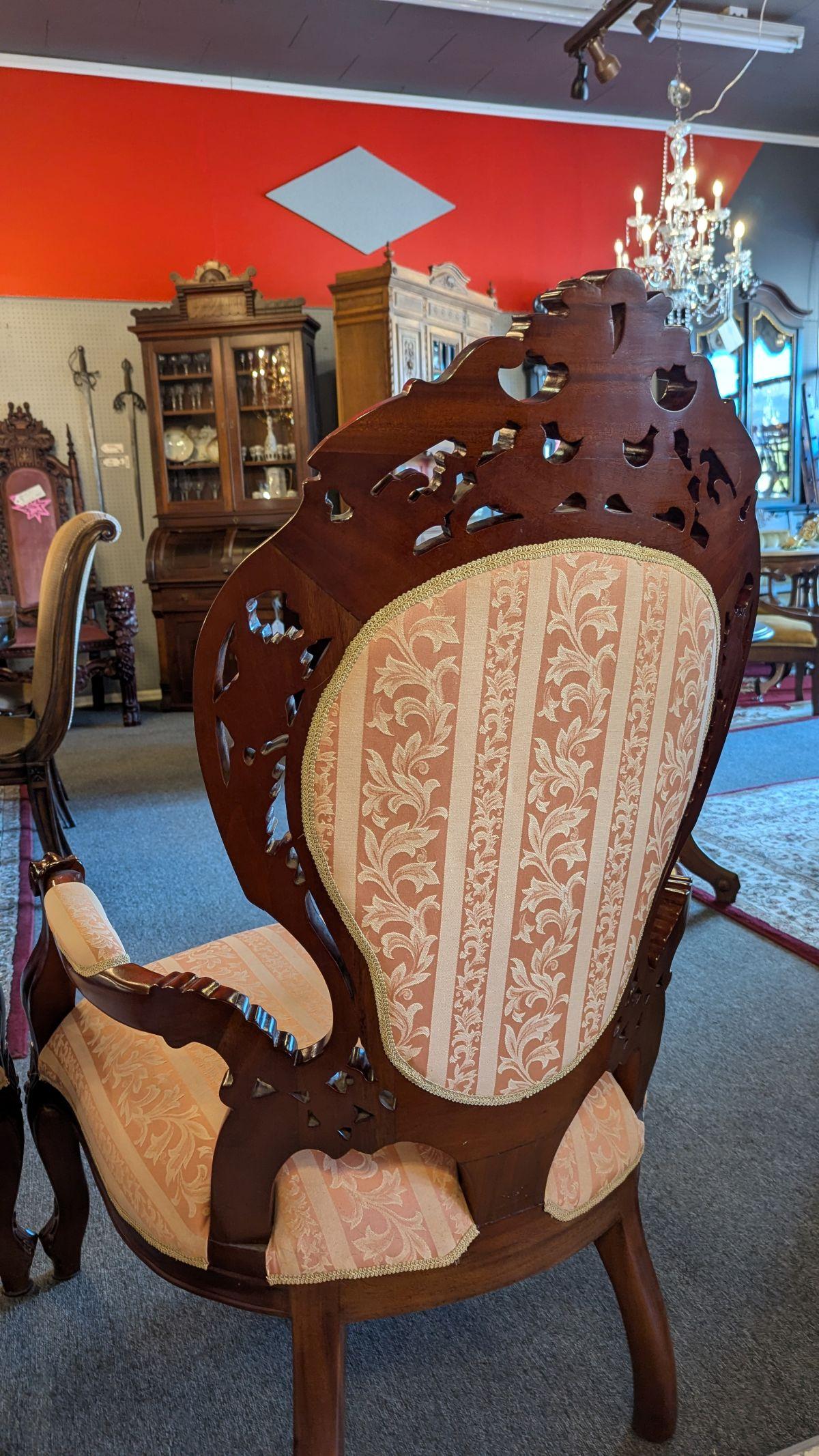 Highly Carved Chair pair For Sale 4