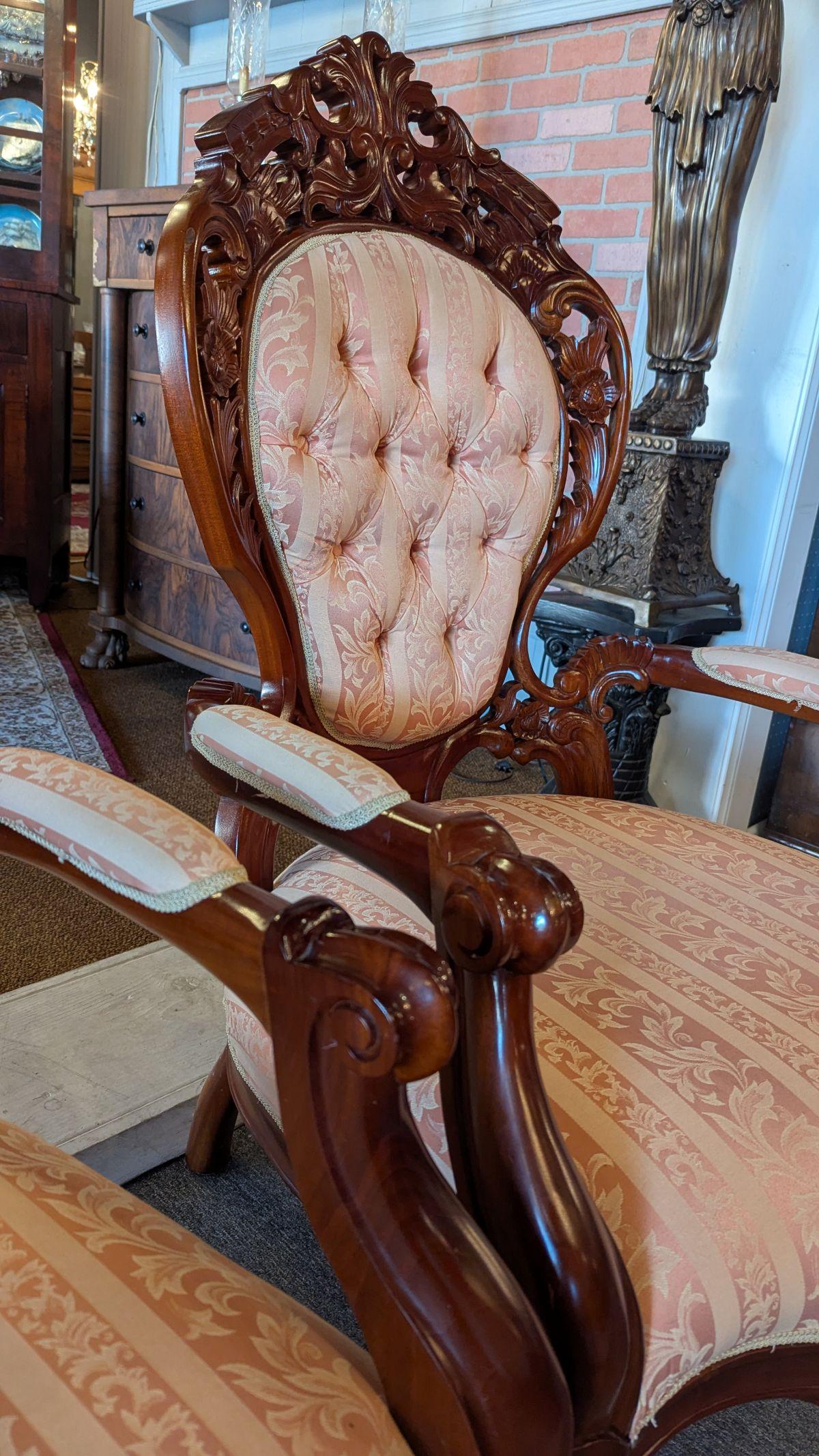 Highly Carved Chair pair For Sale 1