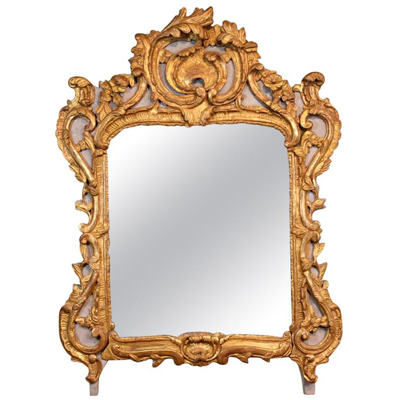 Highly Carved French Rococo Trumeau Mirror from the Louis XV Period