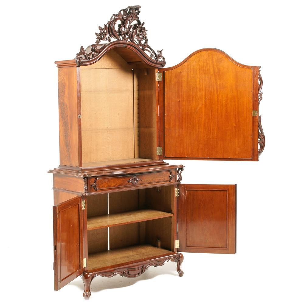 Mid-19th Century Highly Carved Continental Victorian Cabinet
