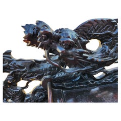 Highly Carved Chinese Mahogany Desk with a Intricate Carved Gallery 1890