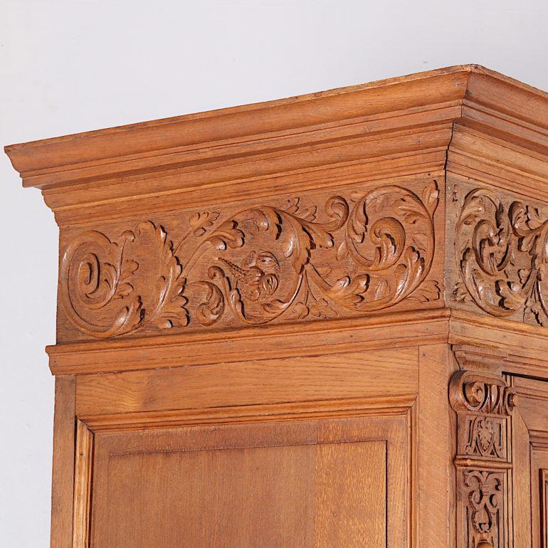 French Highly Carved Oak Renaissance Revival Cabinet, circa 1900