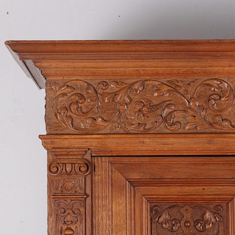 Highly Carved Oak Renaissance Revival Cabinet, circa 1900 4