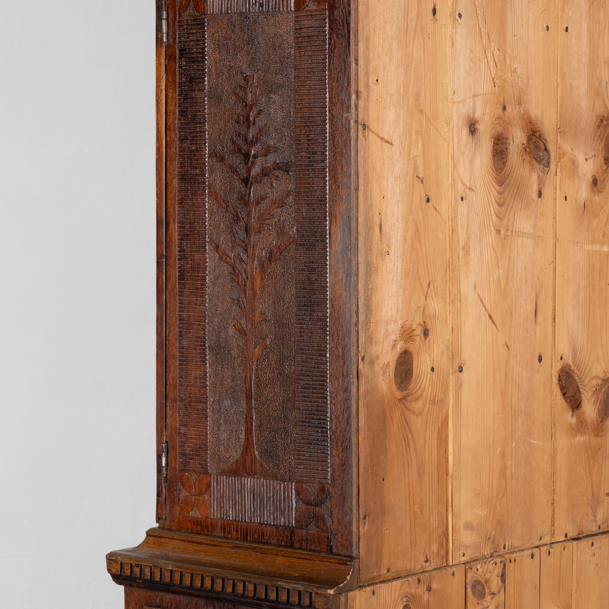Highly Carved Pine Secretary from Denmark, circa 1890 For Sale 5