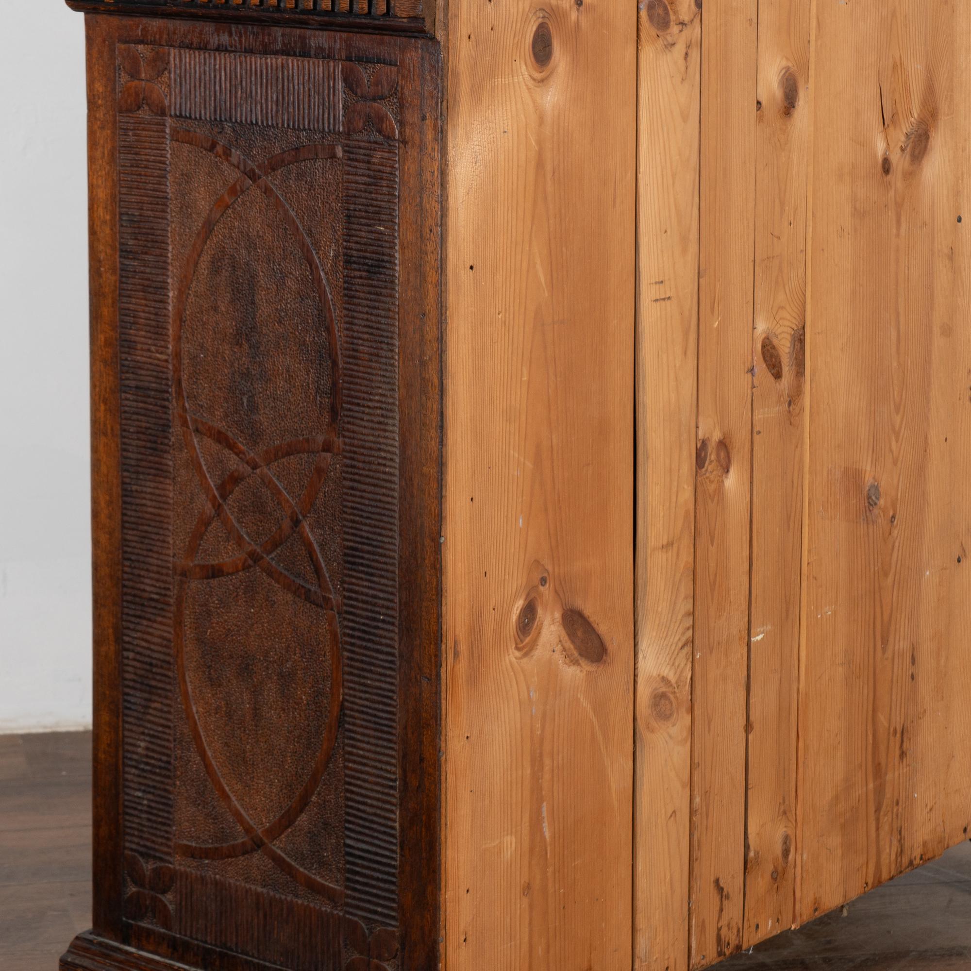 Highly Carved Pine Secretary from Denmark, circa 1890 For Sale 6