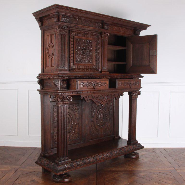 Hand-Carved Highly-Carved Renaissance Revival Cabinet For Sale