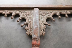 Highly Carved Solid Teak Wood Four Arch Side Panel from a Second Floor Balcony