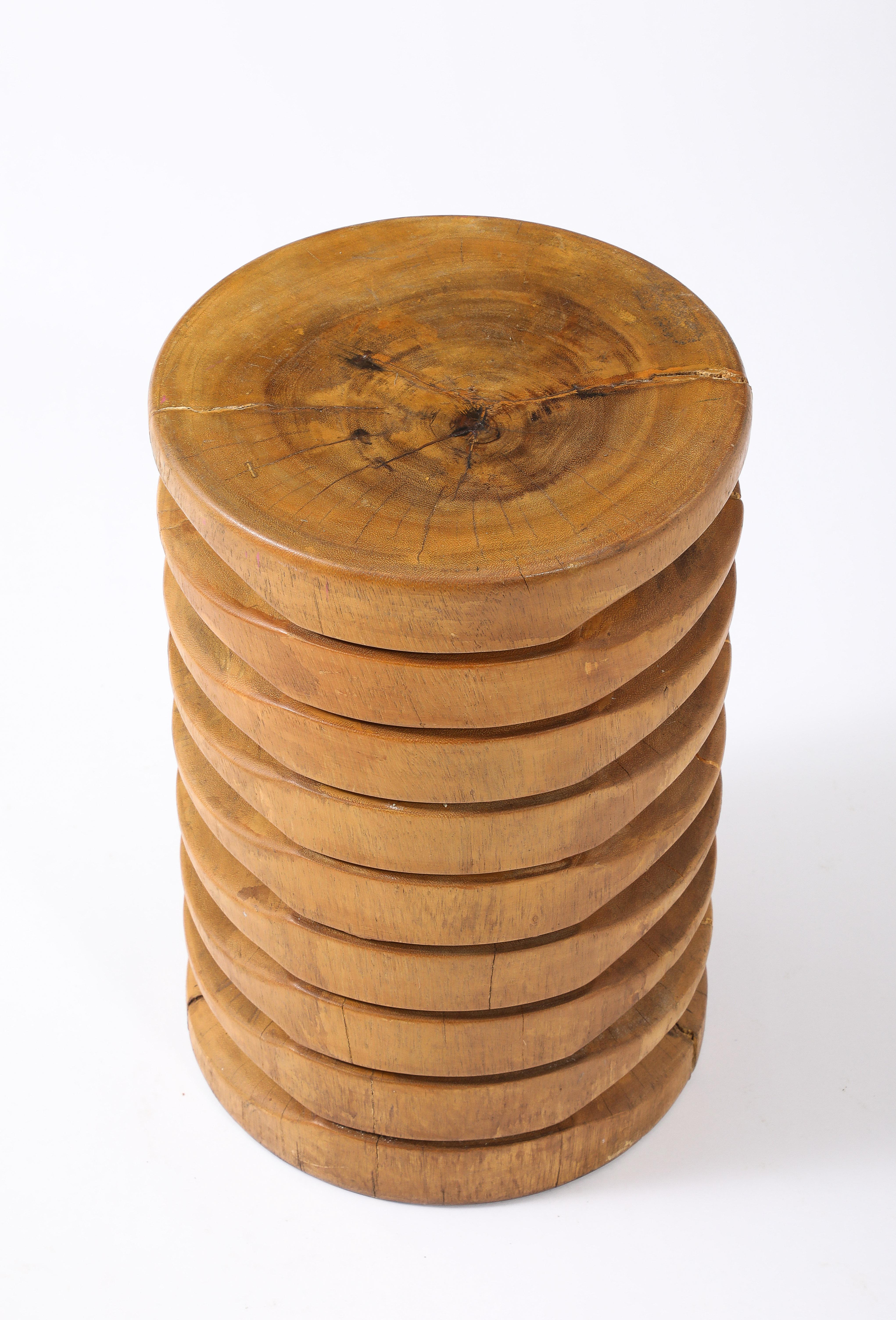 Highly Carved Stool / Side Table, France 1950's For Sale 1
