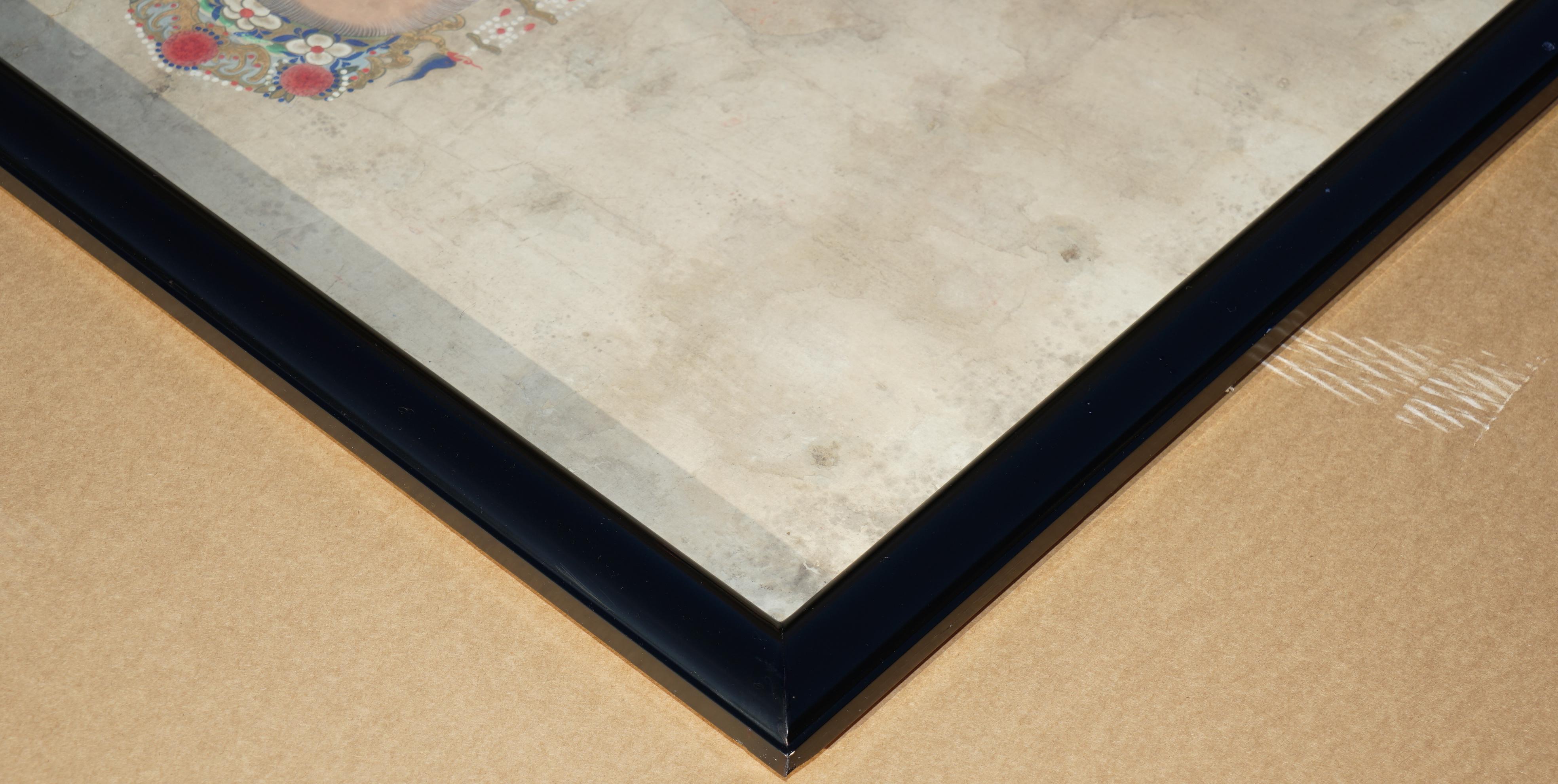 HIGHLY COLLECTABLE ANTIQUE CIRCA 1860 CHiNESE ANCESTRAL PORTRAIT IN MUSEUM FRAME For Sale 5