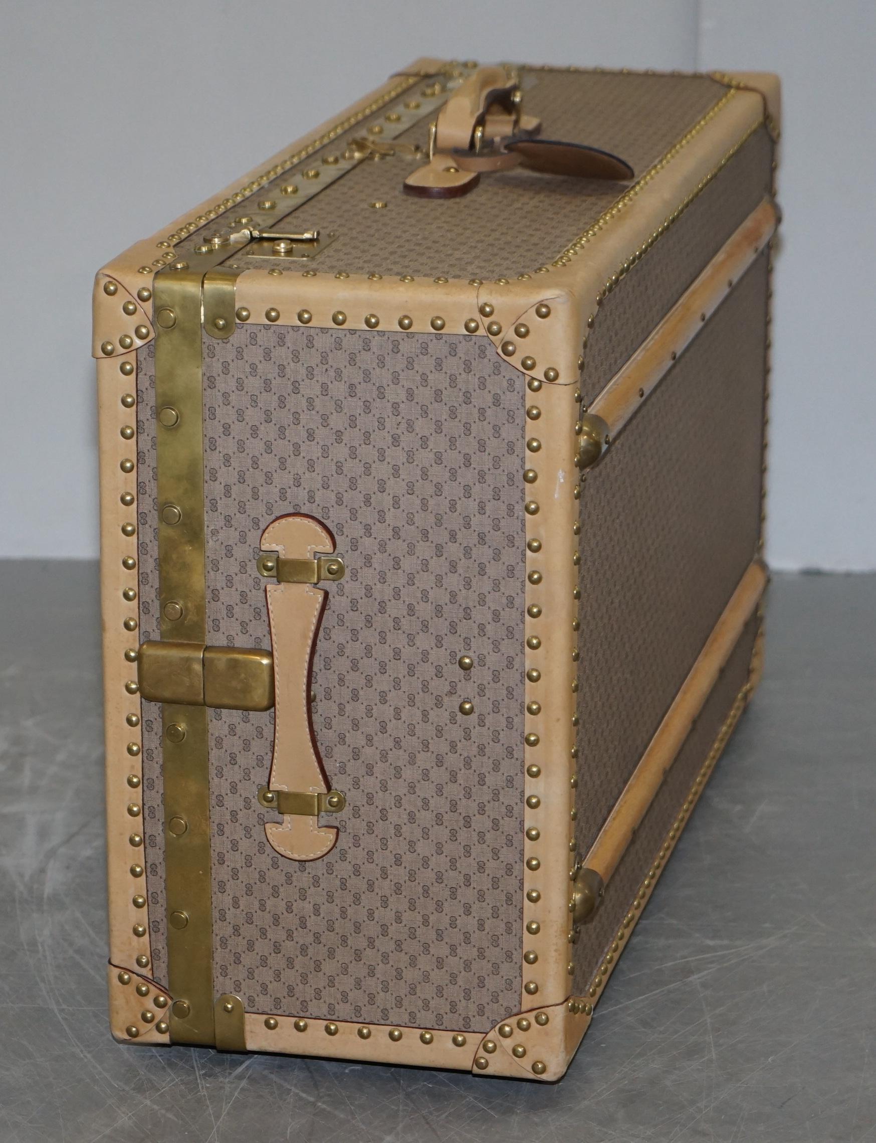 Highly Collectable Gucci Gg Supreme Monogram Steamer Trunk Wardrobe Suitcase 2