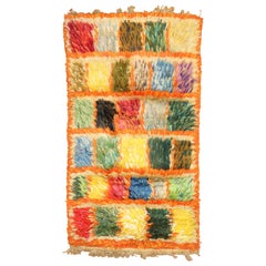 Highly Decoraitve Swedish Rya Small Checkerboard Rug