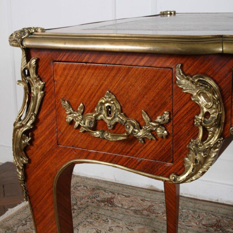 Highly Decorated Louis XV Style Rosewood Bureau Plat 3