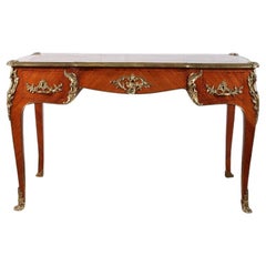 Highly Decorated Louis XV Style Rosewood Bureau Plat