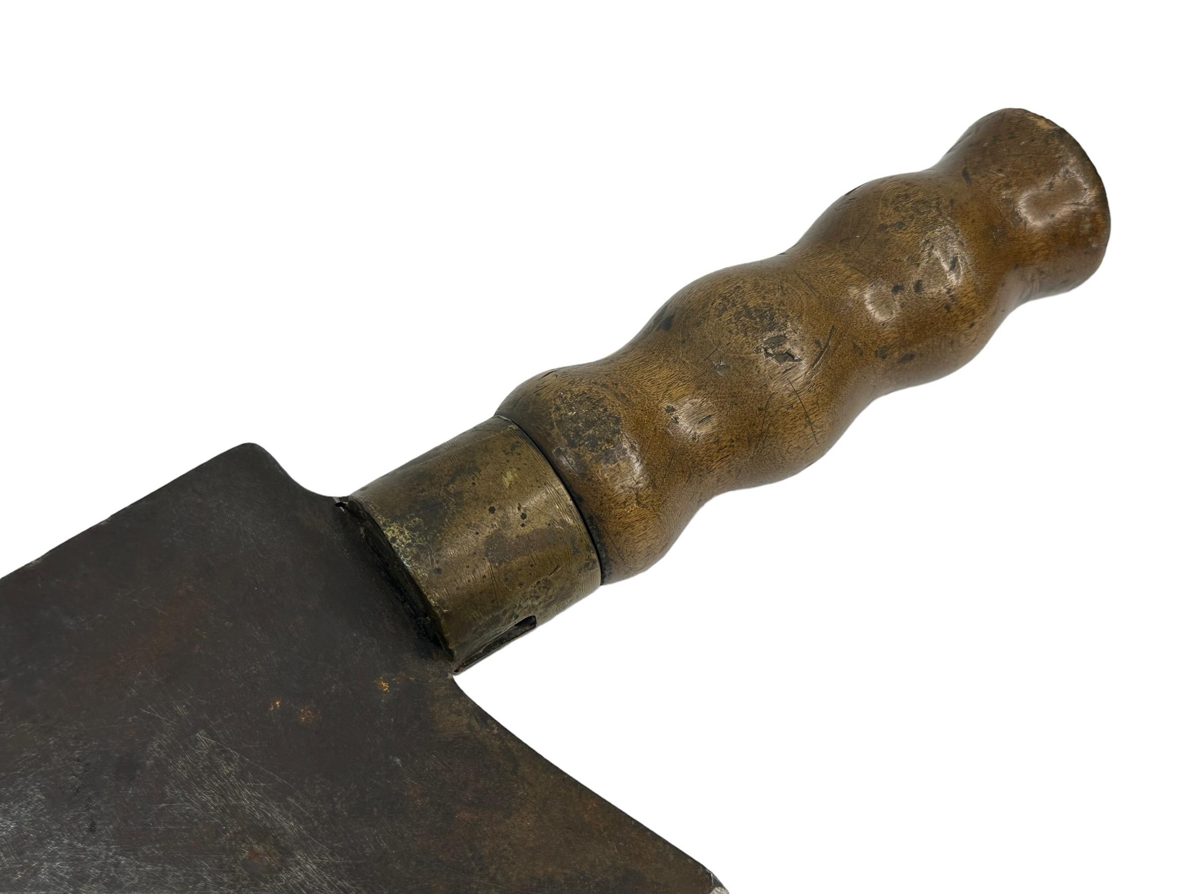 Hand-Crafted Highly Decorative 19th Century European German Cleaver, Kitchen Butcher Utensil For Sale