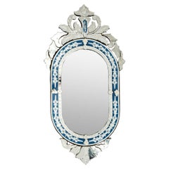 Espejo de cristal veneciano del siglo XIX muy decorativo