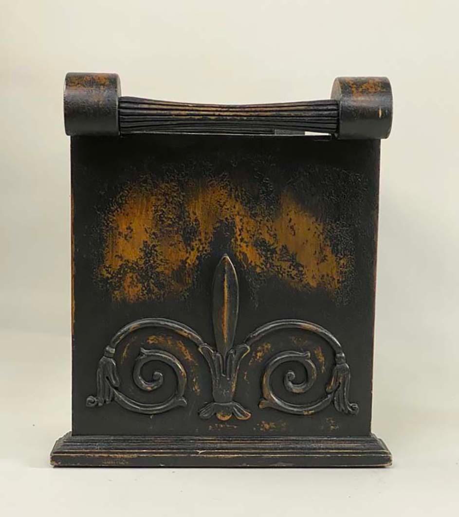 Falegnameria Panchina in legno dipinto di nero altamente decorativa #2 -- Folke Bensow Design in vendita