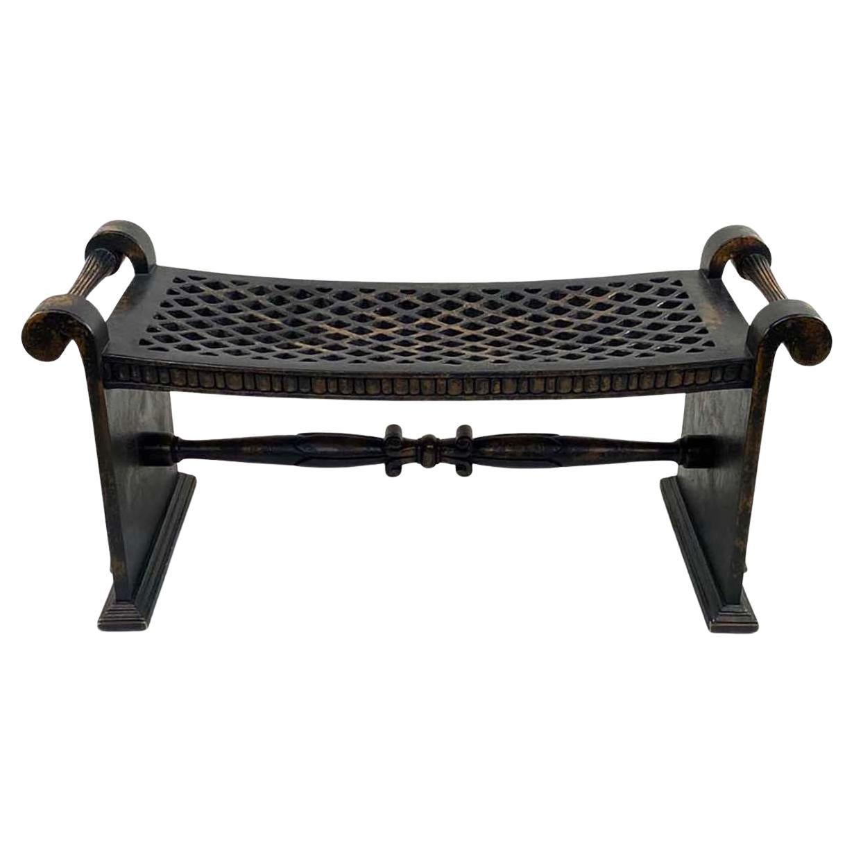 Panchina in legno dipinto di nero altamente decorativa #2 -- Folke Bensow Design in vendita