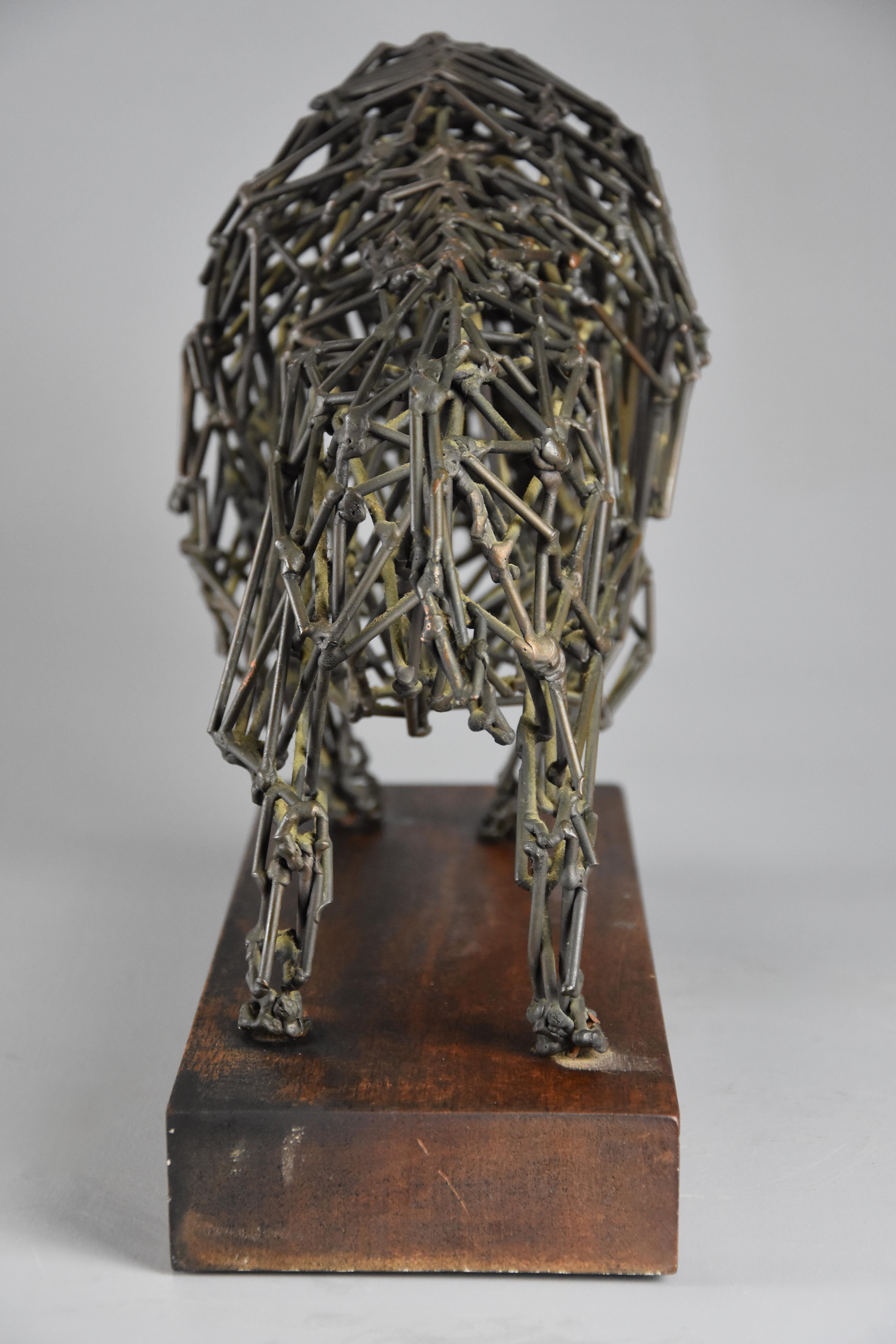 Bronze Highly decorative bronze wirework sculpture of a ‘Bison' by Daniel Rintoul Booth