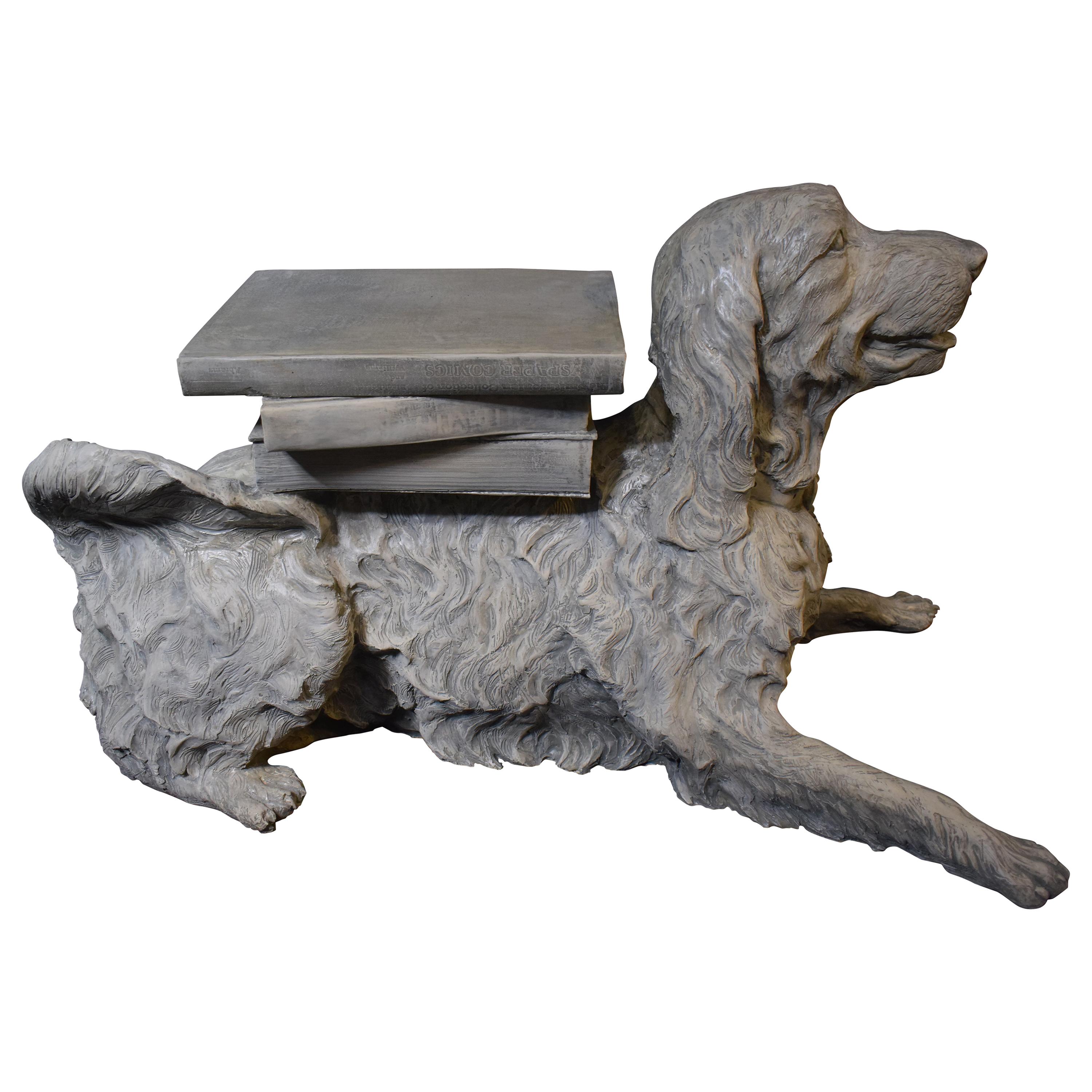 Highly Decorative Full Size Sculpture of a Dog Laying Down For Sale