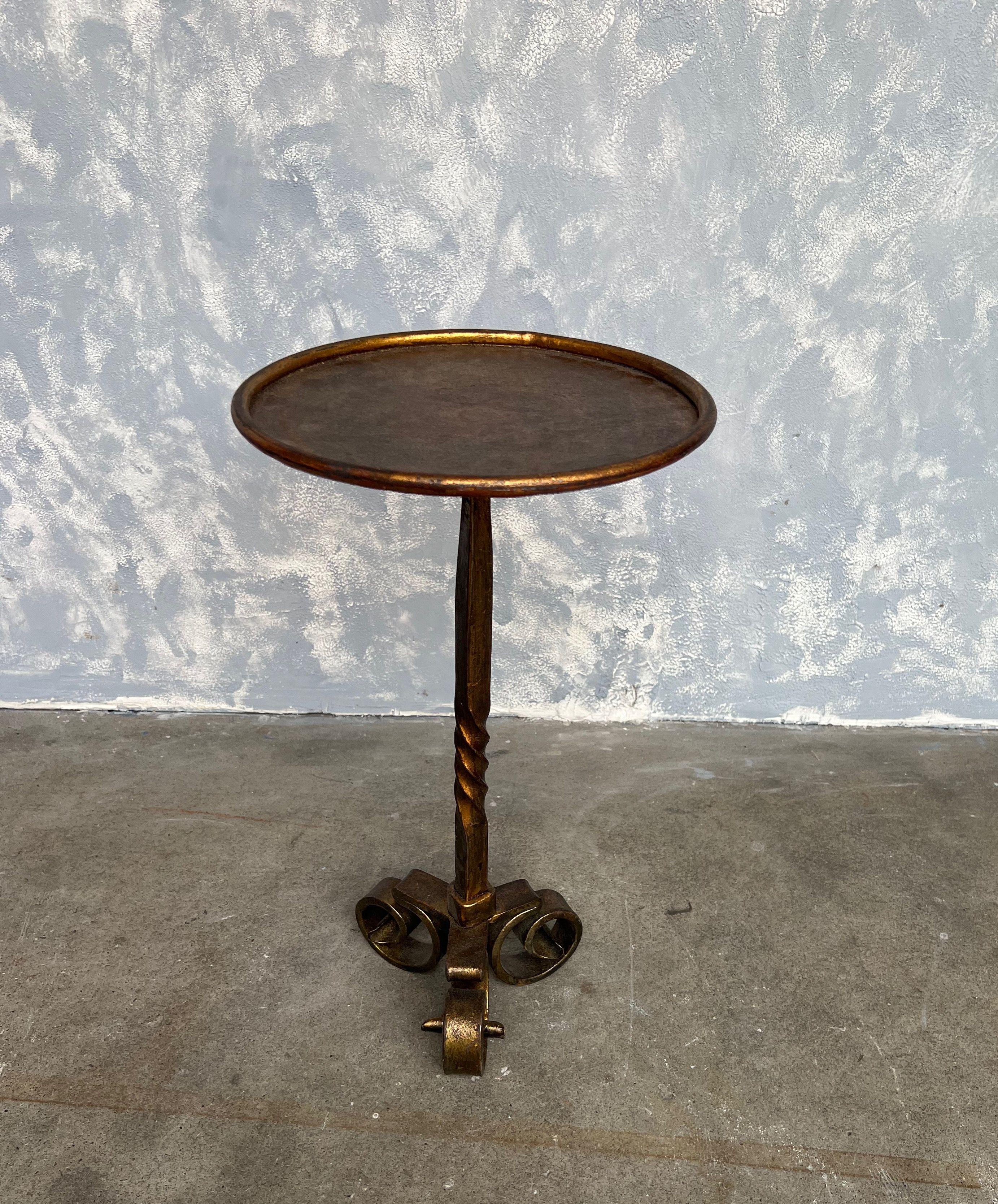 Spanish Highly Decorative Gilt Metal Drinks Table For Sale