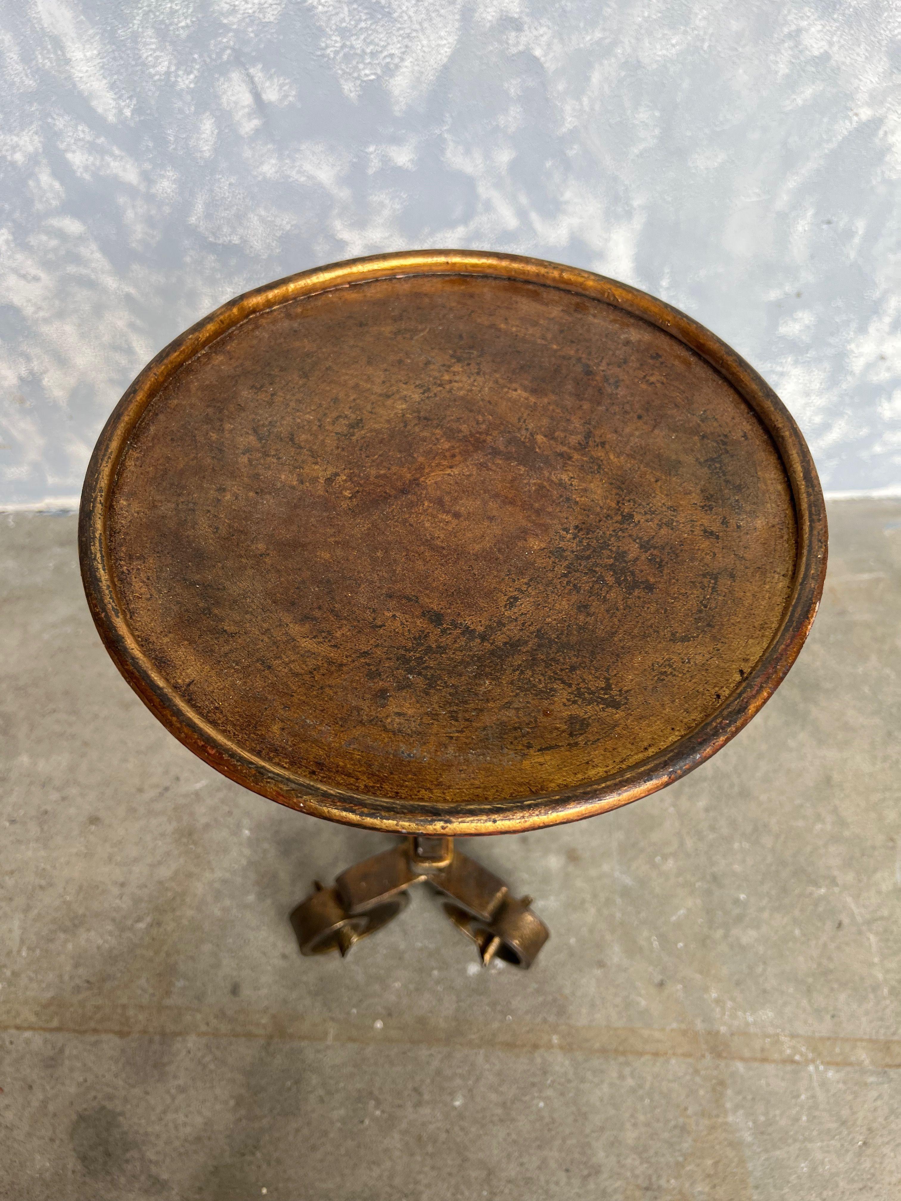 Iron Highly Decorative Gilt Metal Drinks Table For Sale