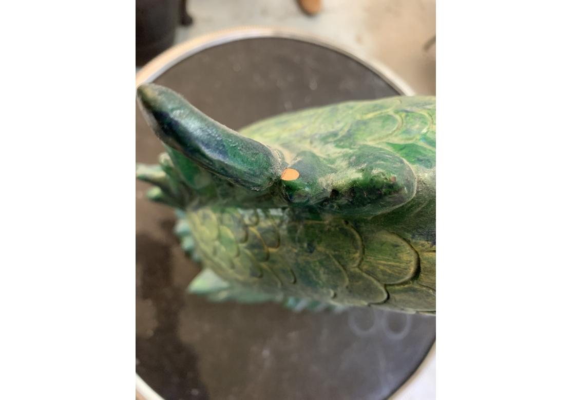 Highly Decorative Glazed Terracotta Dolphin Table en vente 2