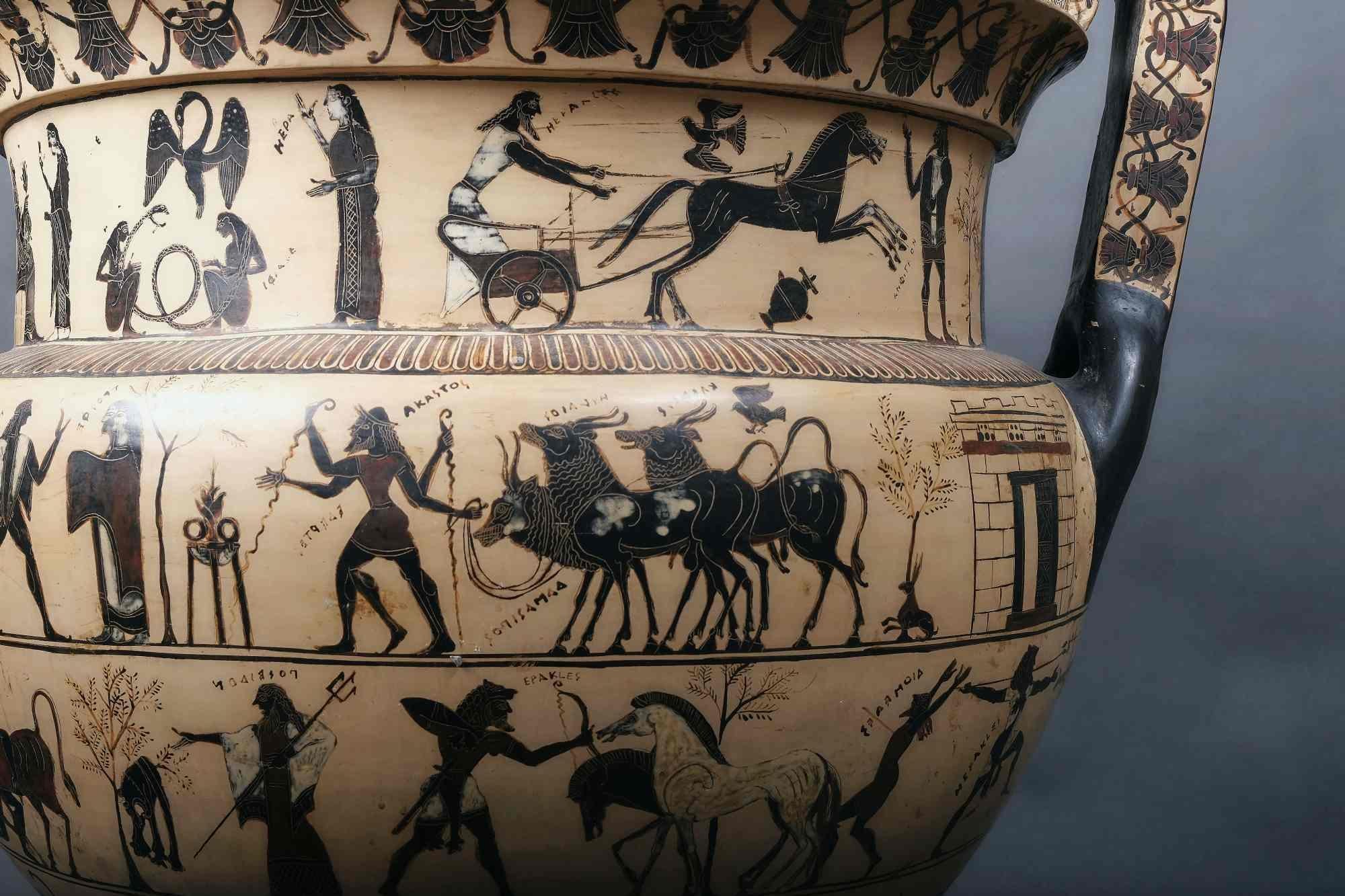 Milieu du XIXe siècle Très décoratif avec une décoration mythologique grecque, Italie, 1850 en vente