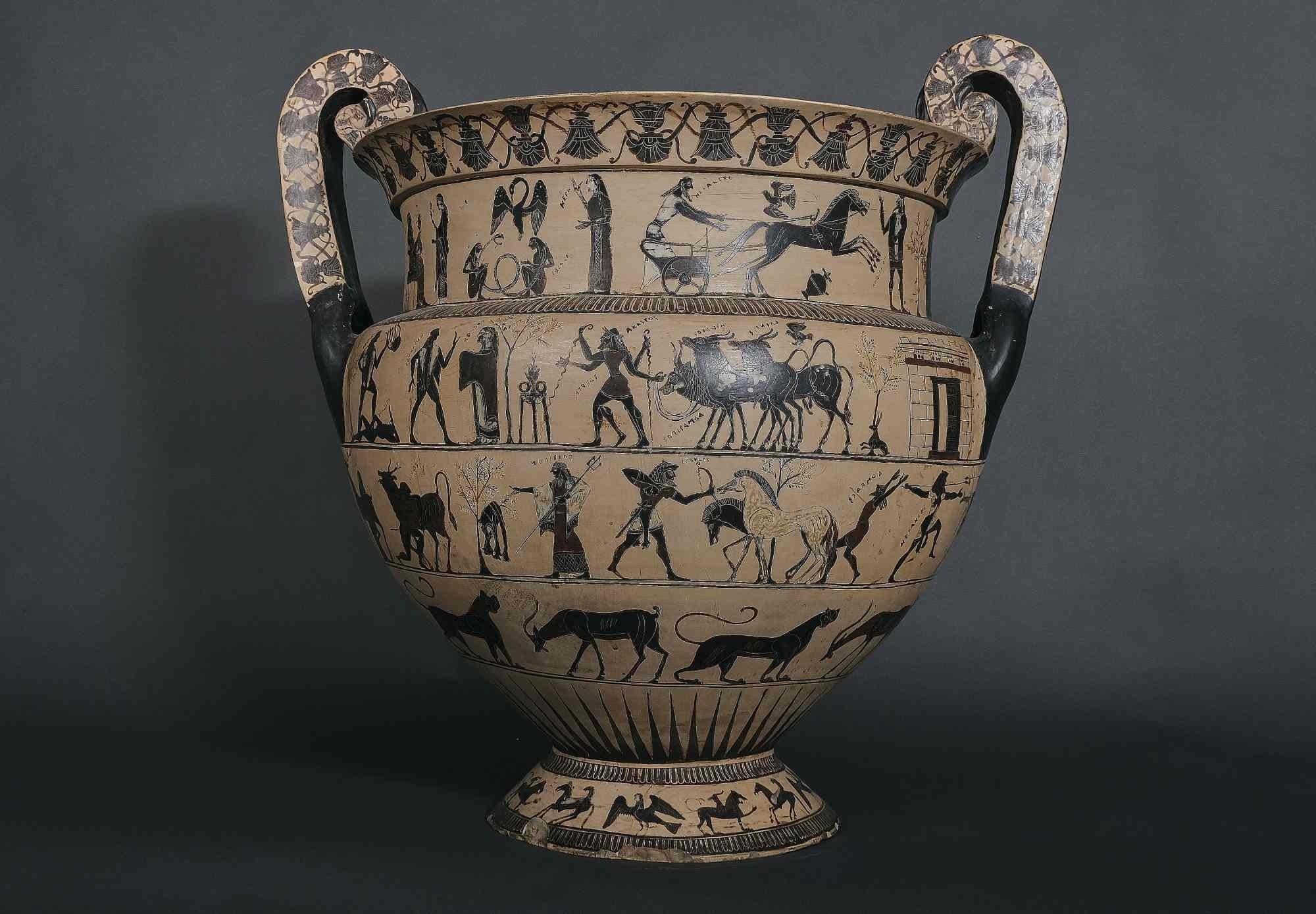 Hochdekorierter, großer Schrank mit griechischer mythologischer Dekoration, Italien, 1850 im Angebot 1