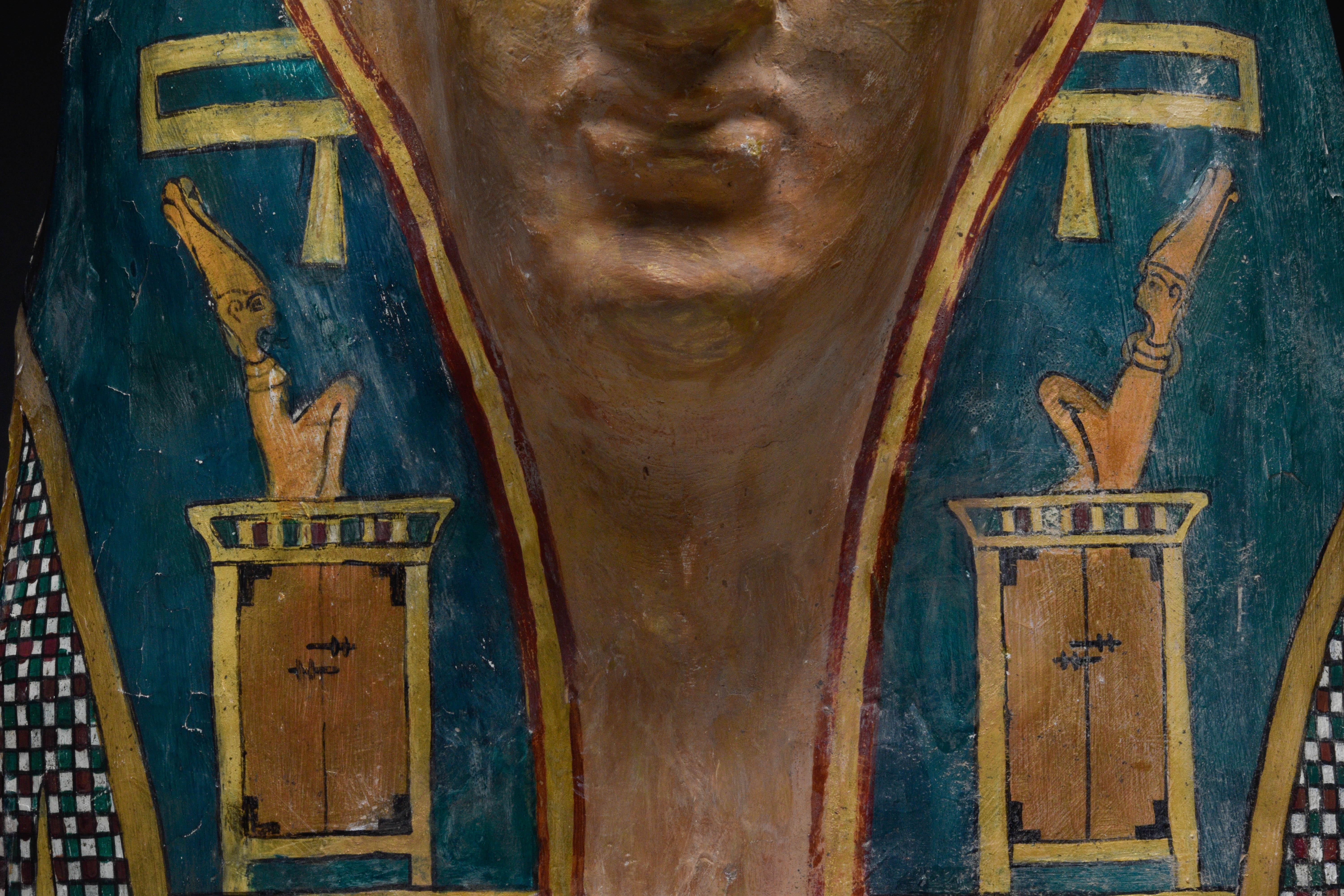 Other Highly Decorative, Large, Ptolemaic Period, Egyptian, Cartonnage Mask