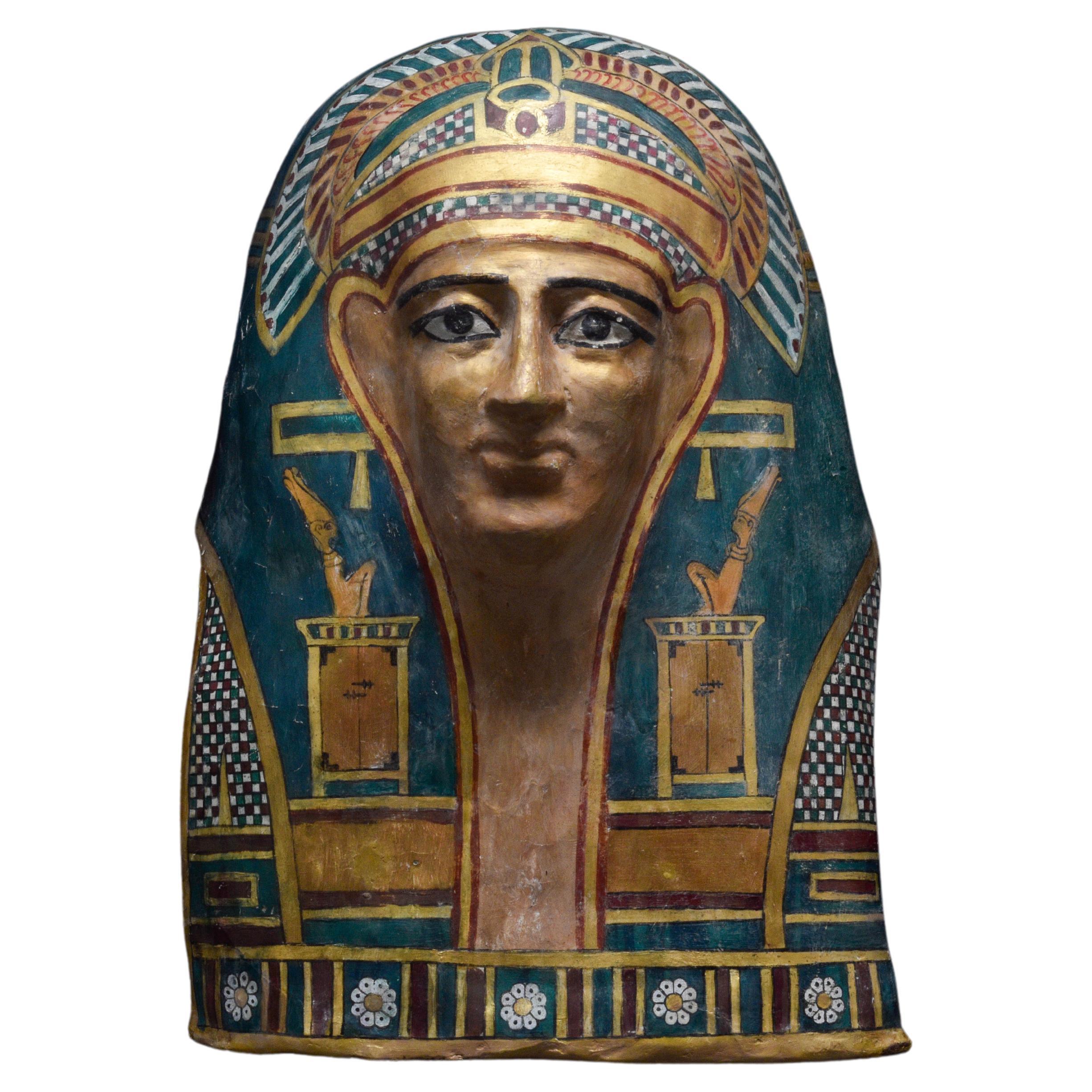Highly Decorative, Large, Ptolemaic Period, Egyptian, Cartonnage Mask