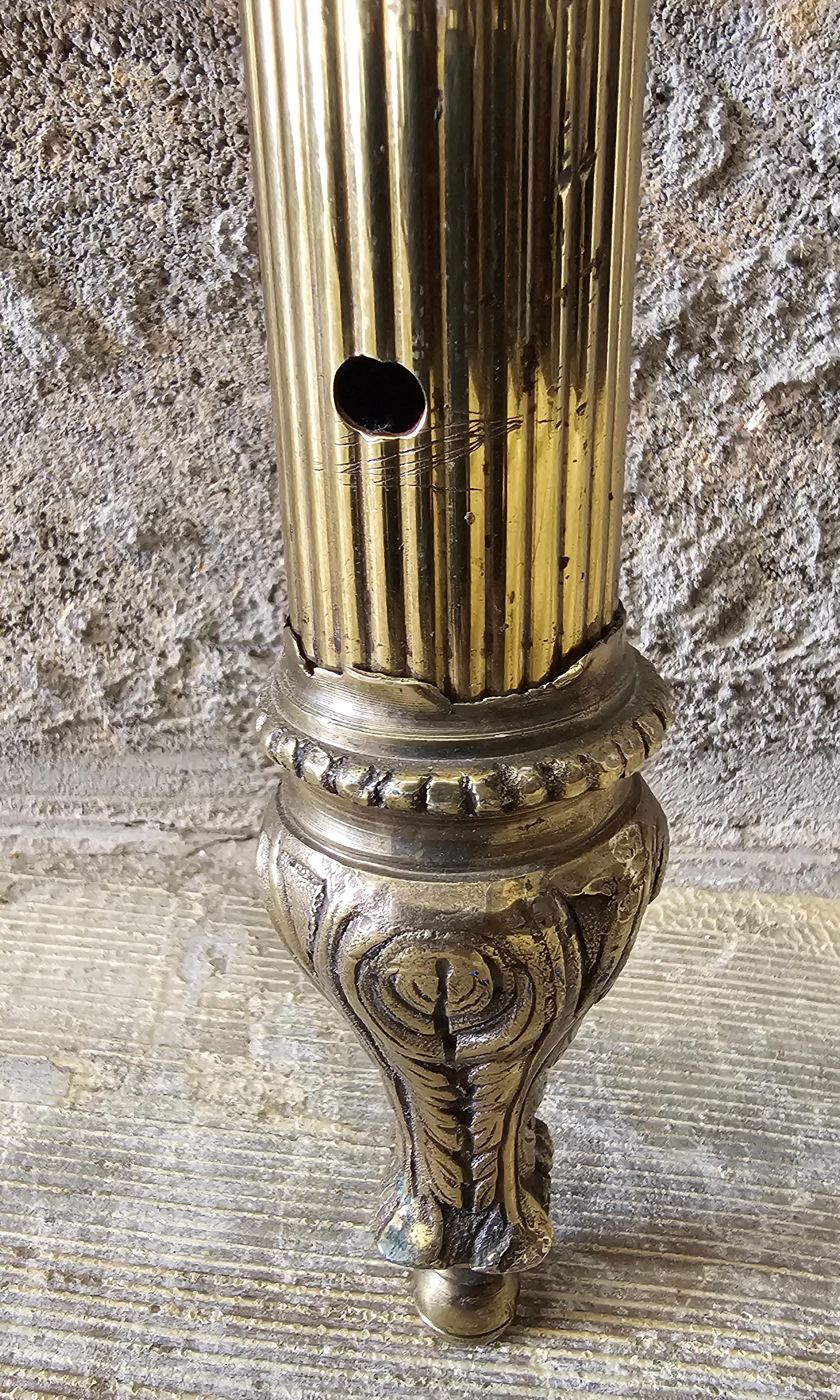 20th Century Highly Decorative Louis XVI Style Brass and Upholstered Headboard, Circa 1920s For Sale